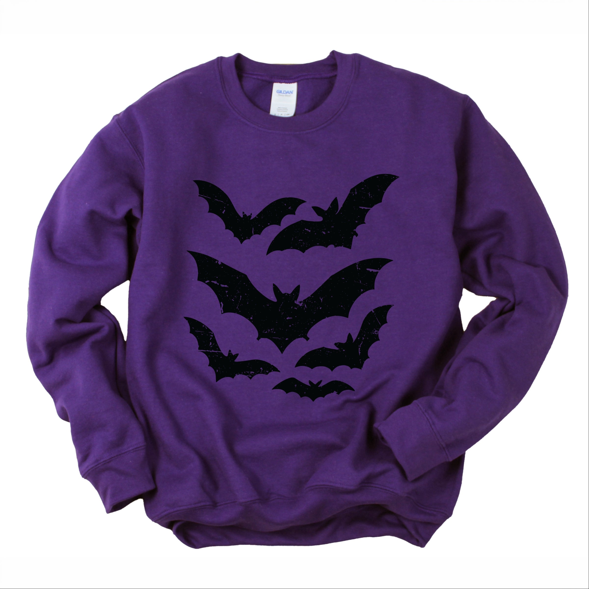 Halloween Bats Distressed -  Womens Sweatshirt