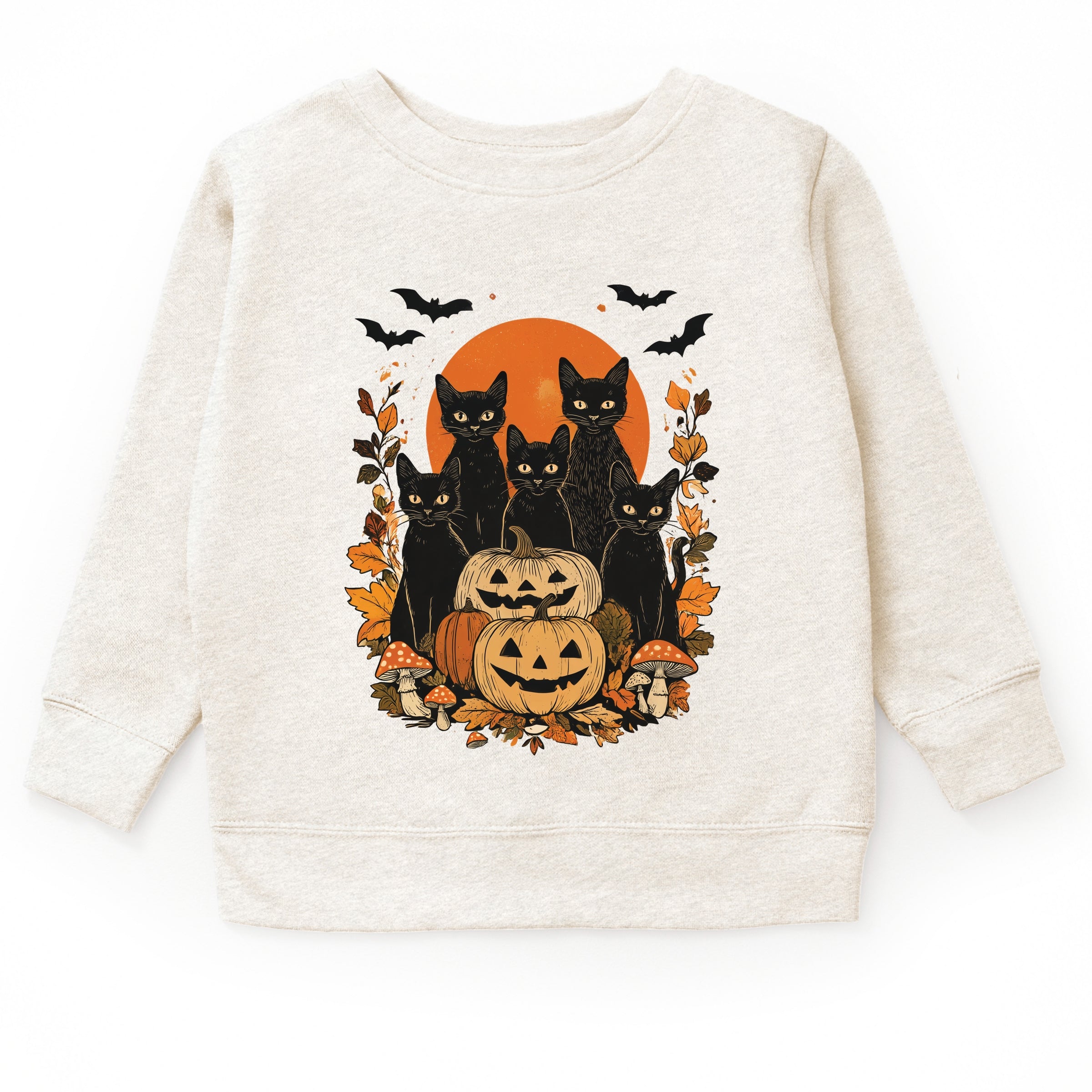 Black Cats Pumpkin Vintage - Toddler Graphic Sweatshirt and Youth Graphic Sweatshirt