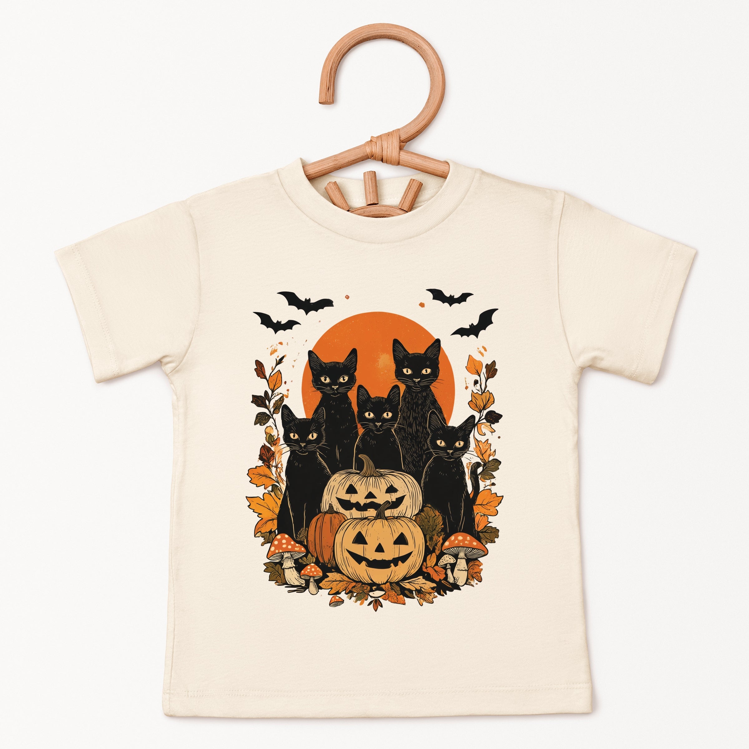 Black Cats Pumpkin Vintage - Toddler Short Sleeve Graphic T-Shirt and Youth Short Sleeve Graphic T-Shirt