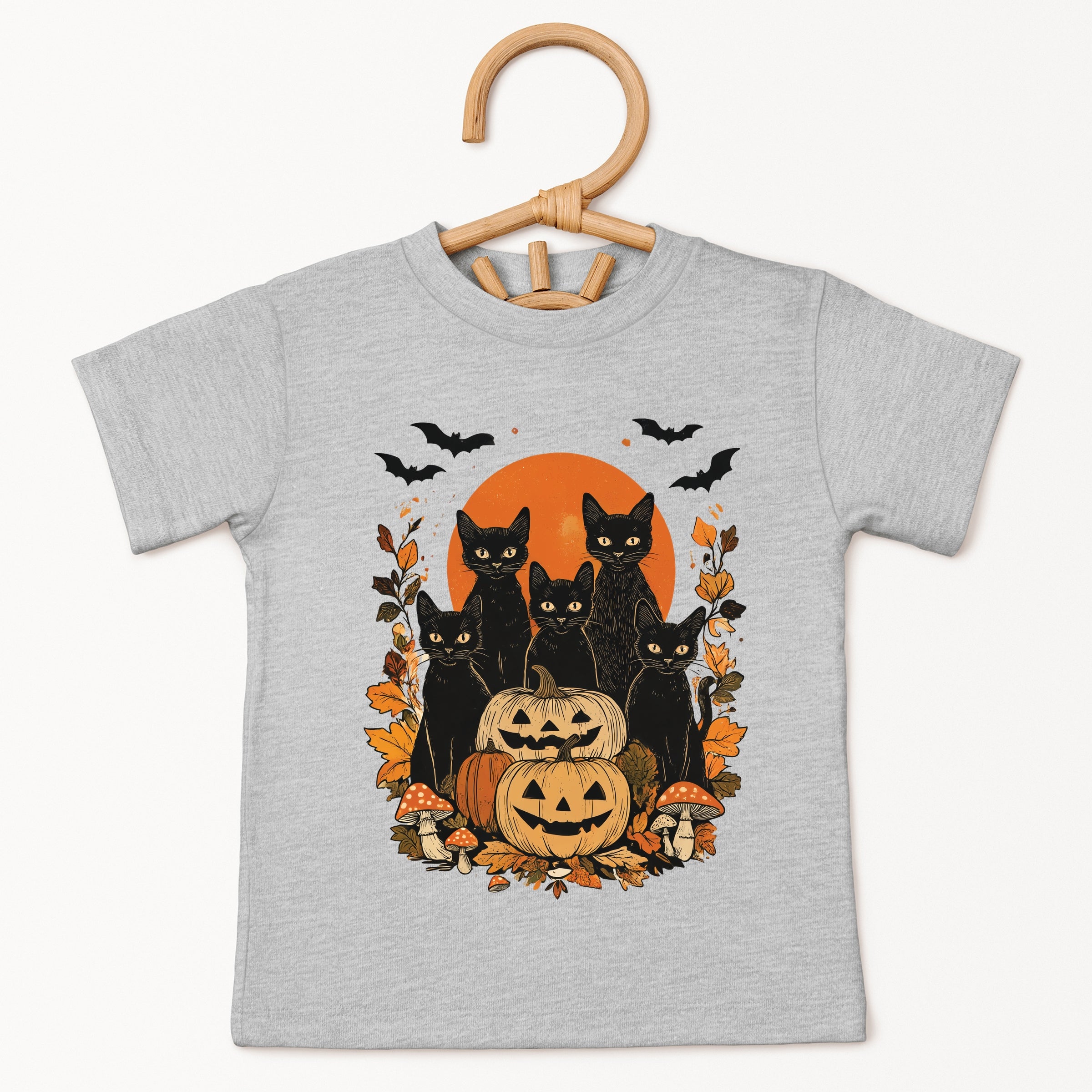 Black Cats Pumpkin Vintage - Toddler Short Sleeve Graphic T-Shirt and Youth Short Sleeve Graphic T-Shirt