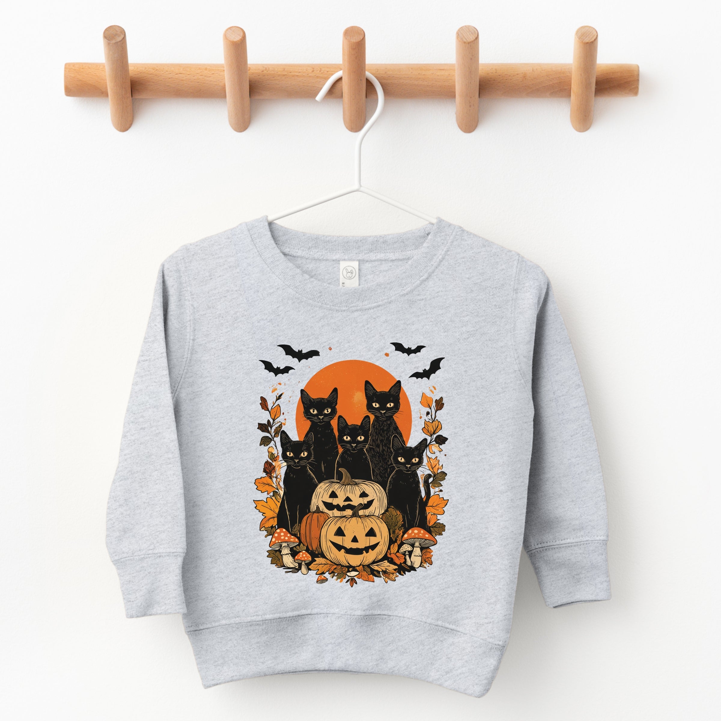 Black Cats Pumpkin Vintage - Toddler Graphic Sweatshirt and Youth Graphic Sweatshirt