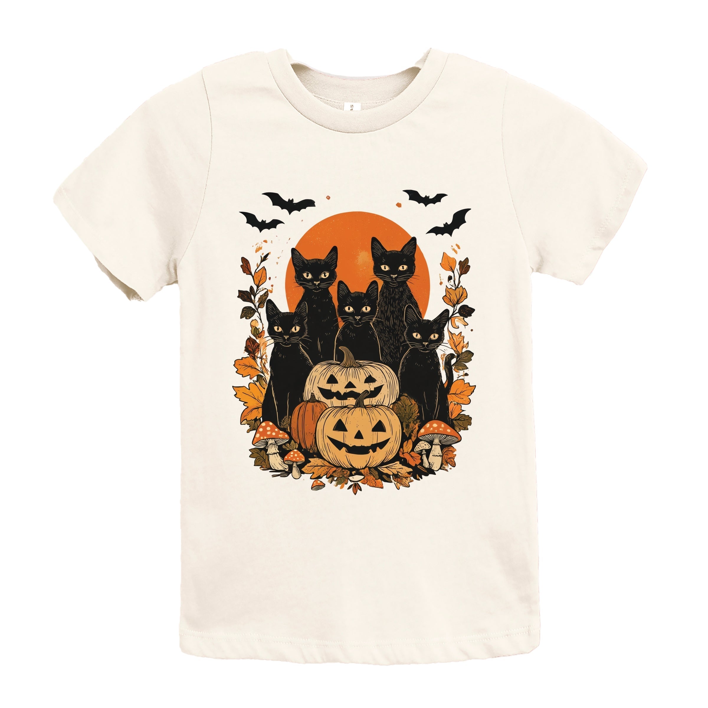Black Cats Pumpkin Vintage - Toddler Short Sleeve Graphic T-Shirt and Youth Short Sleeve Graphic T-Shirt