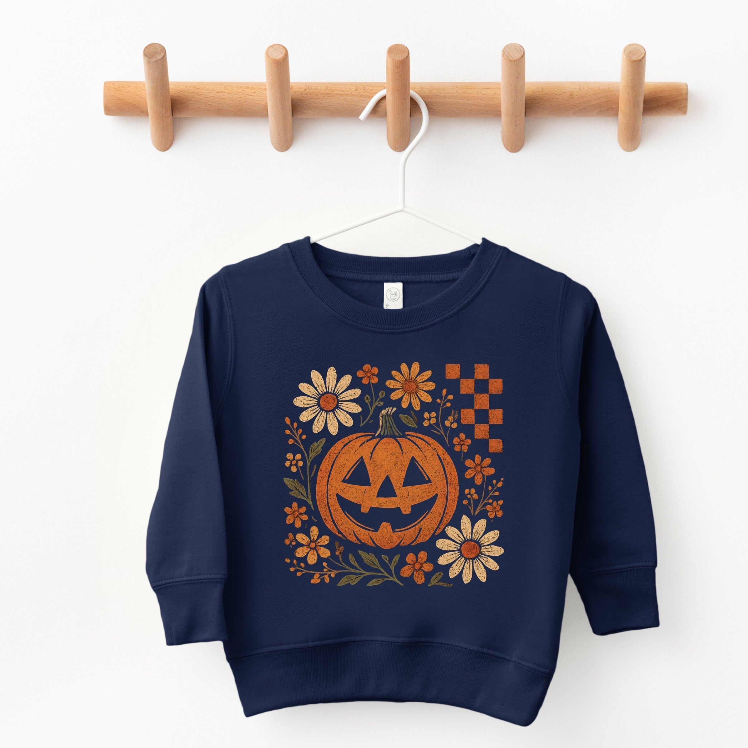 Pumpkin Floral Grunge - Toddler Graphic Sweatshirt and Youth Graphic Sweatshirt