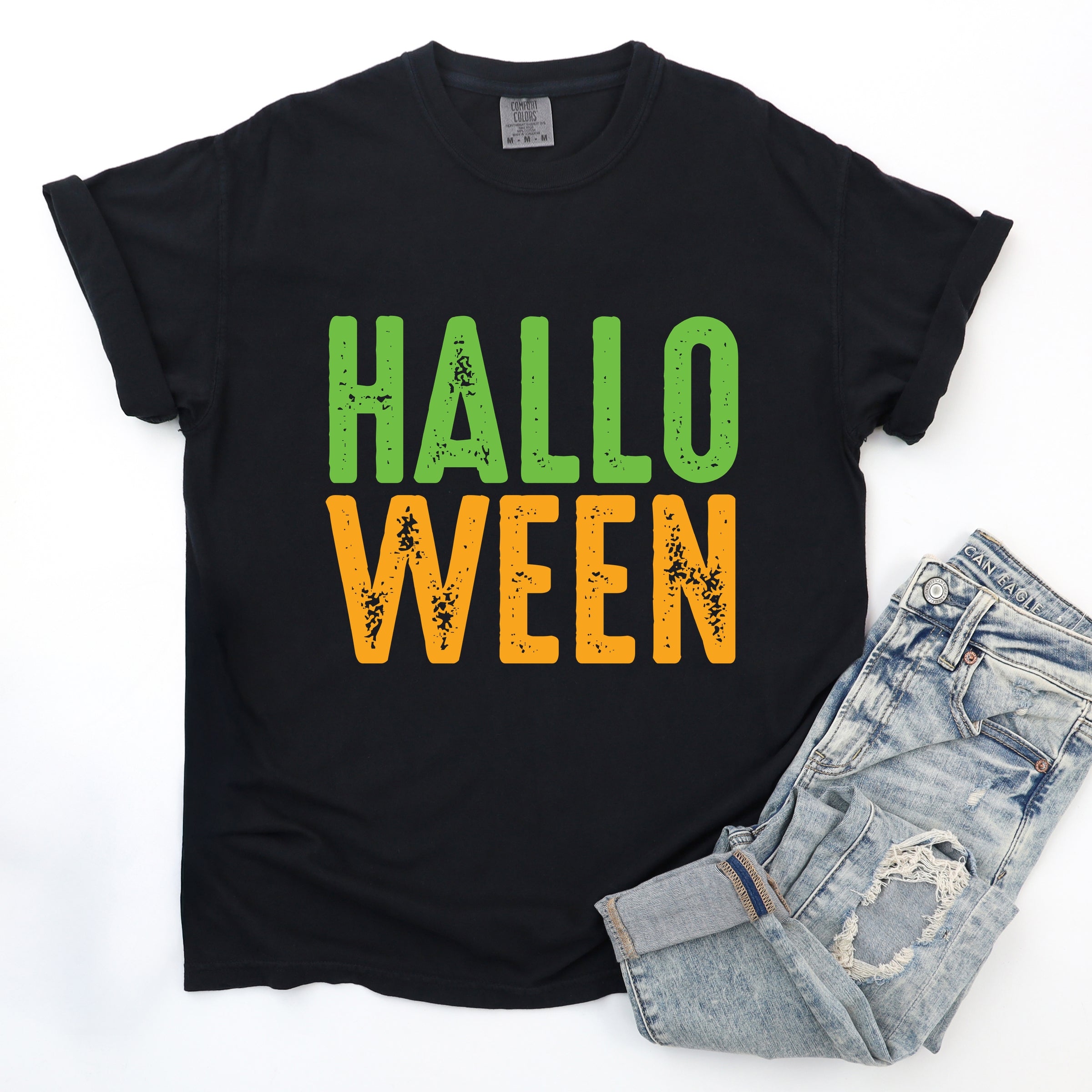 Halloween Bright Distressed - Garment Dyed Tee