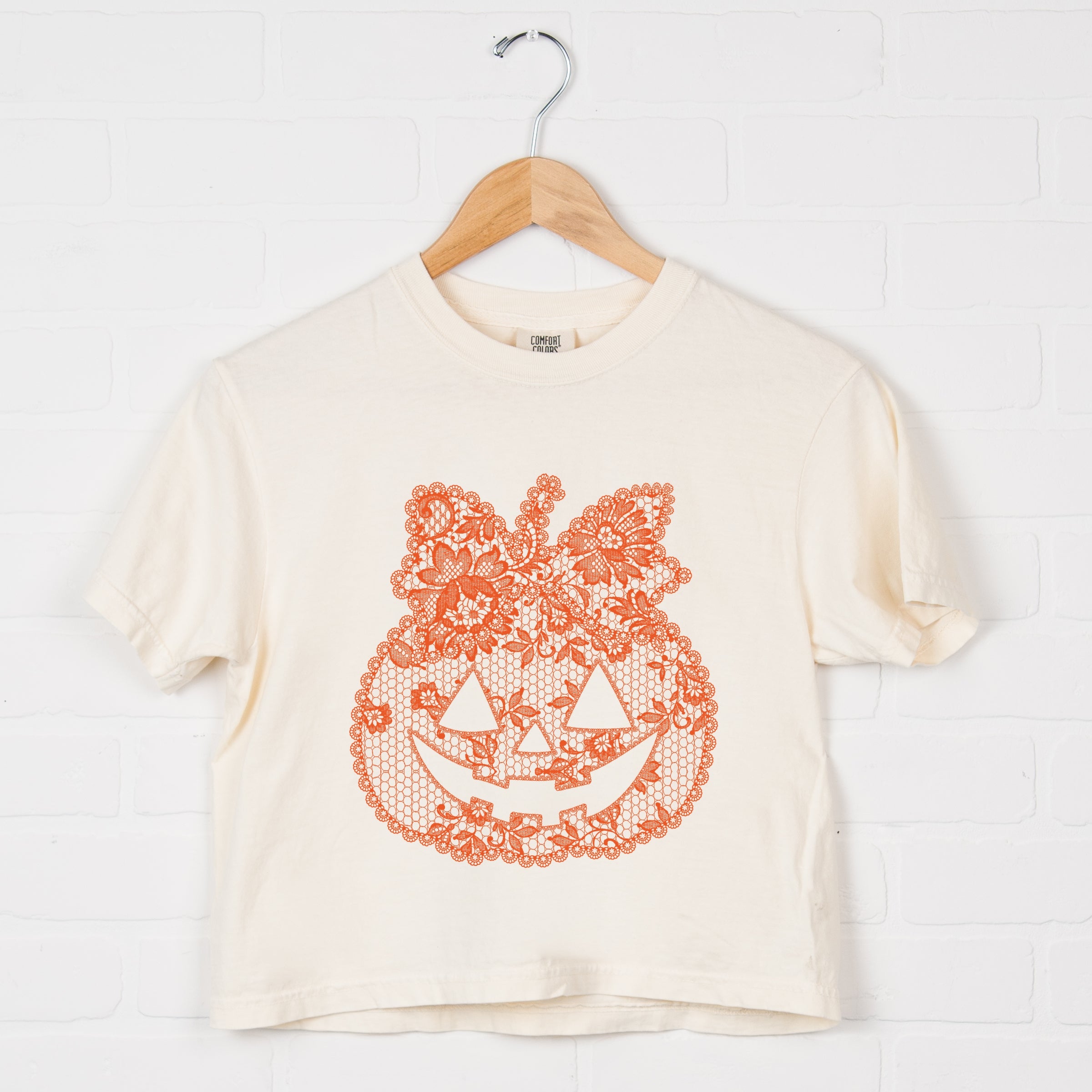 Pumpkin Doily Coquette - Boxy Crop Top