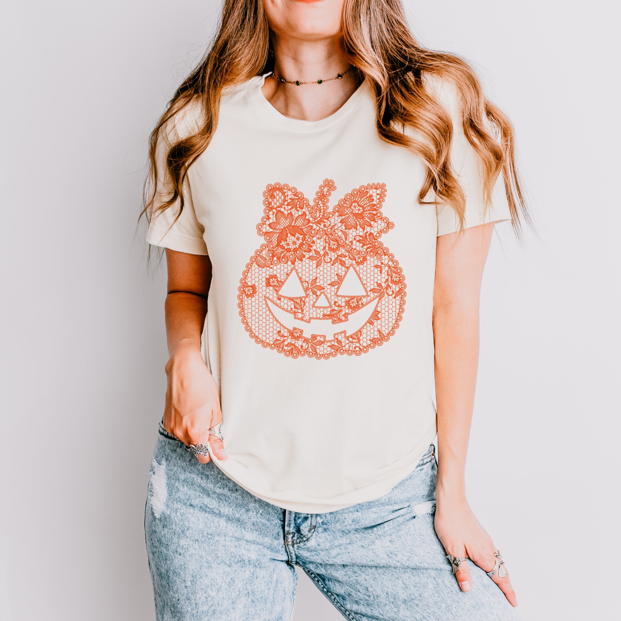 Pumpkin Doily Coquette - Short Sleeve Tee