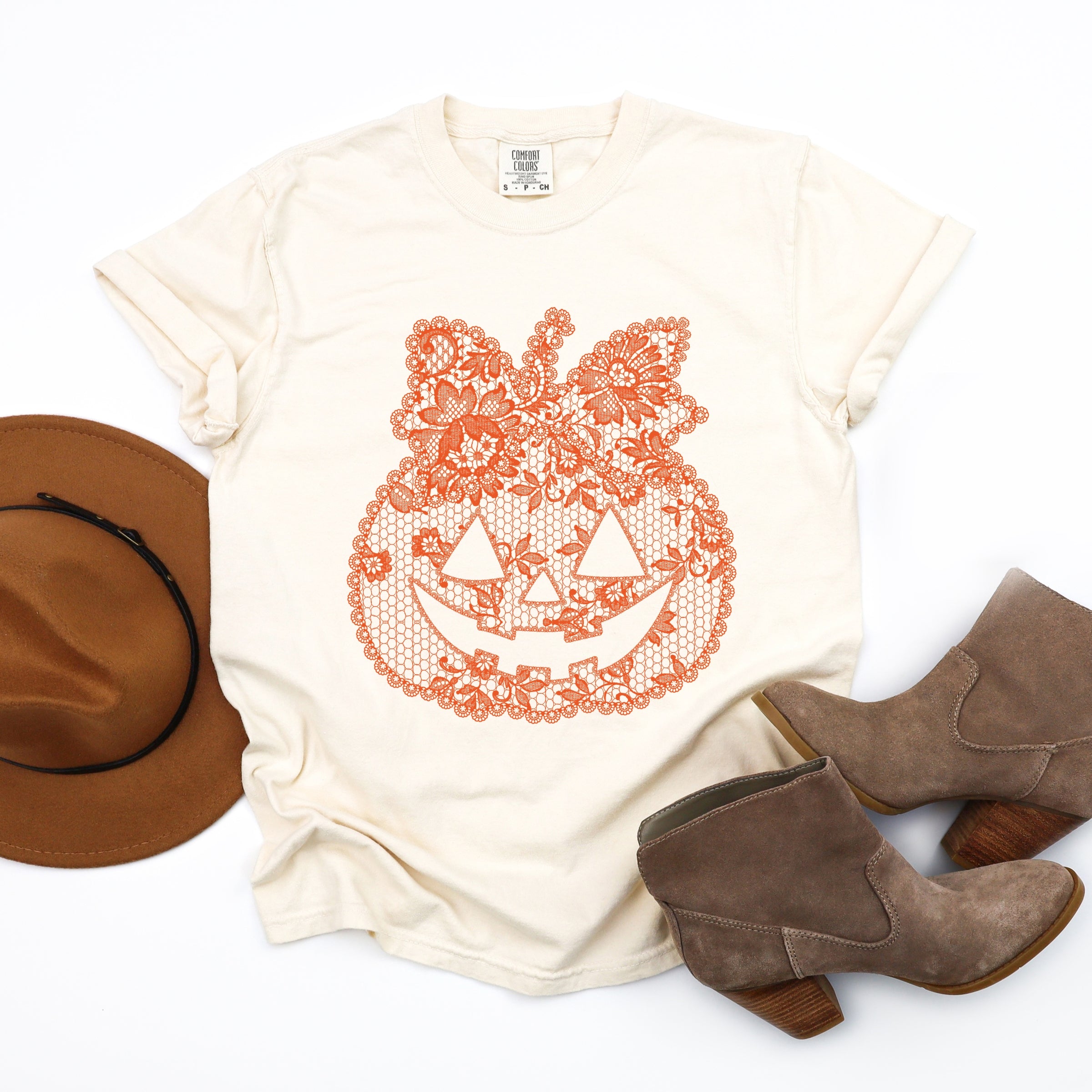 Pumpkin Doily Coquette - Garment Dyed Tee