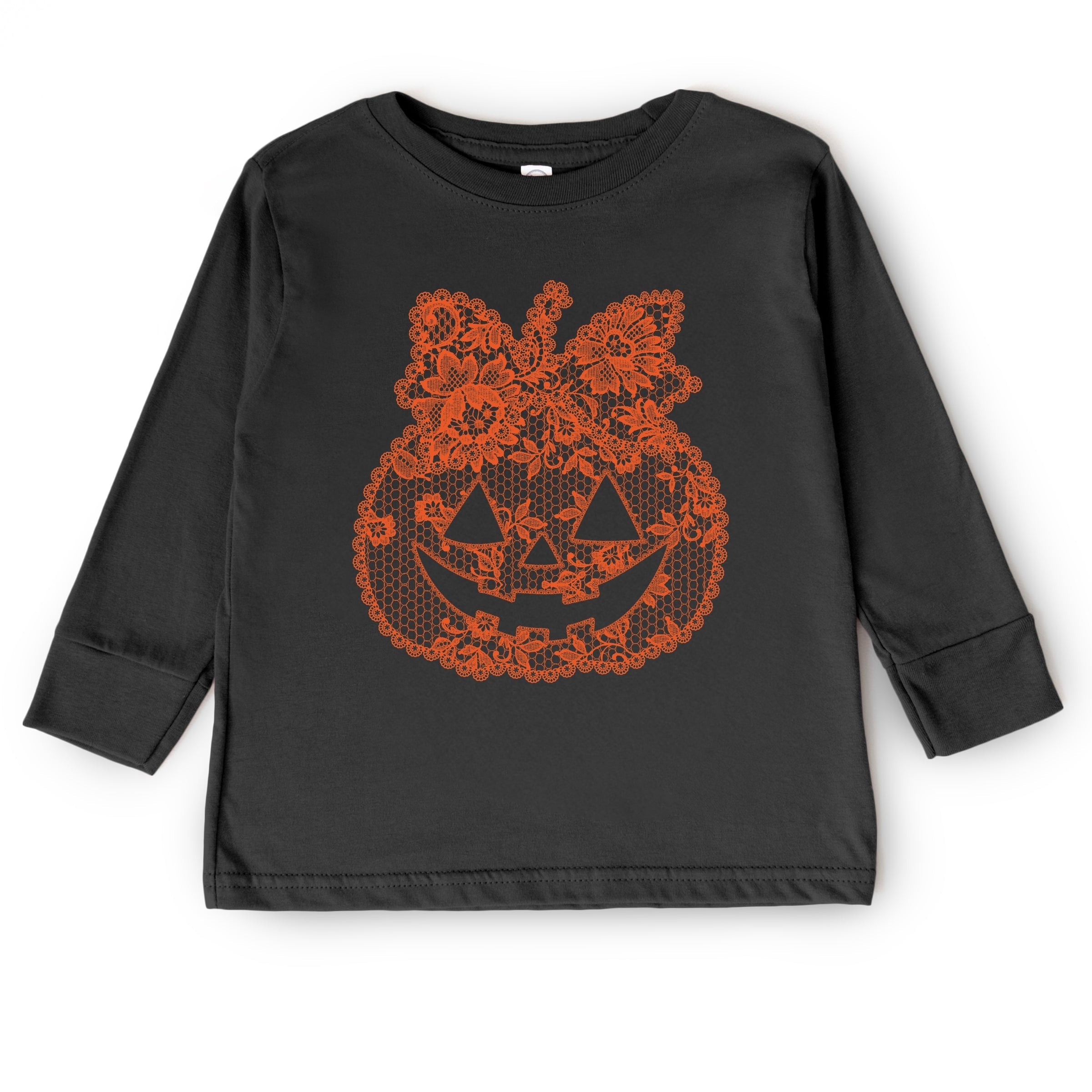 Pumpkin Doily Coquette - Youth Long Sleeve Graphic T-Shirt and Toddler Long Sleeve Graphic Tee