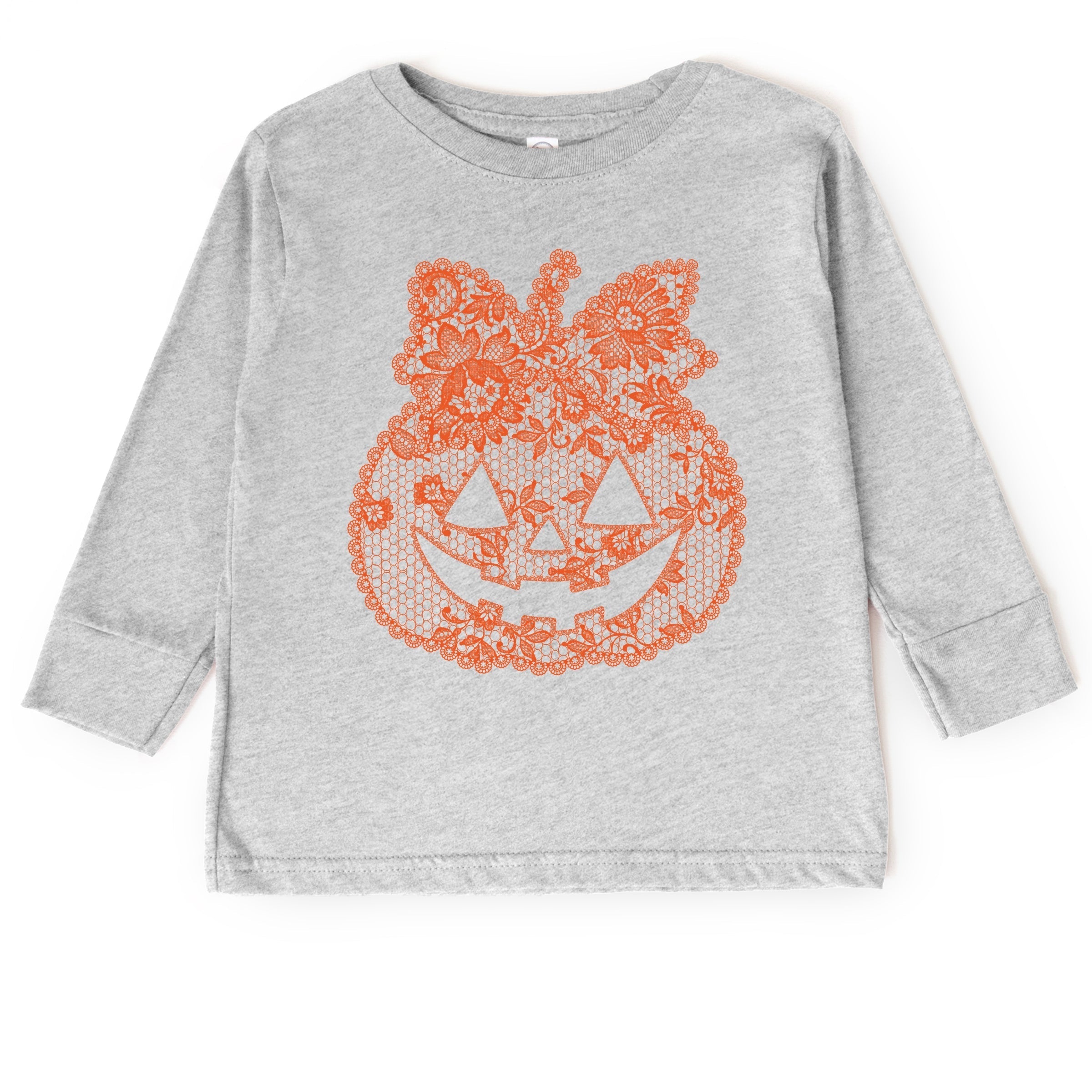 Pumpkin Doily Coquette - Youth Long Sleeve Graphic T-Shirt and Toddler Long Sleeve Graphic Tee