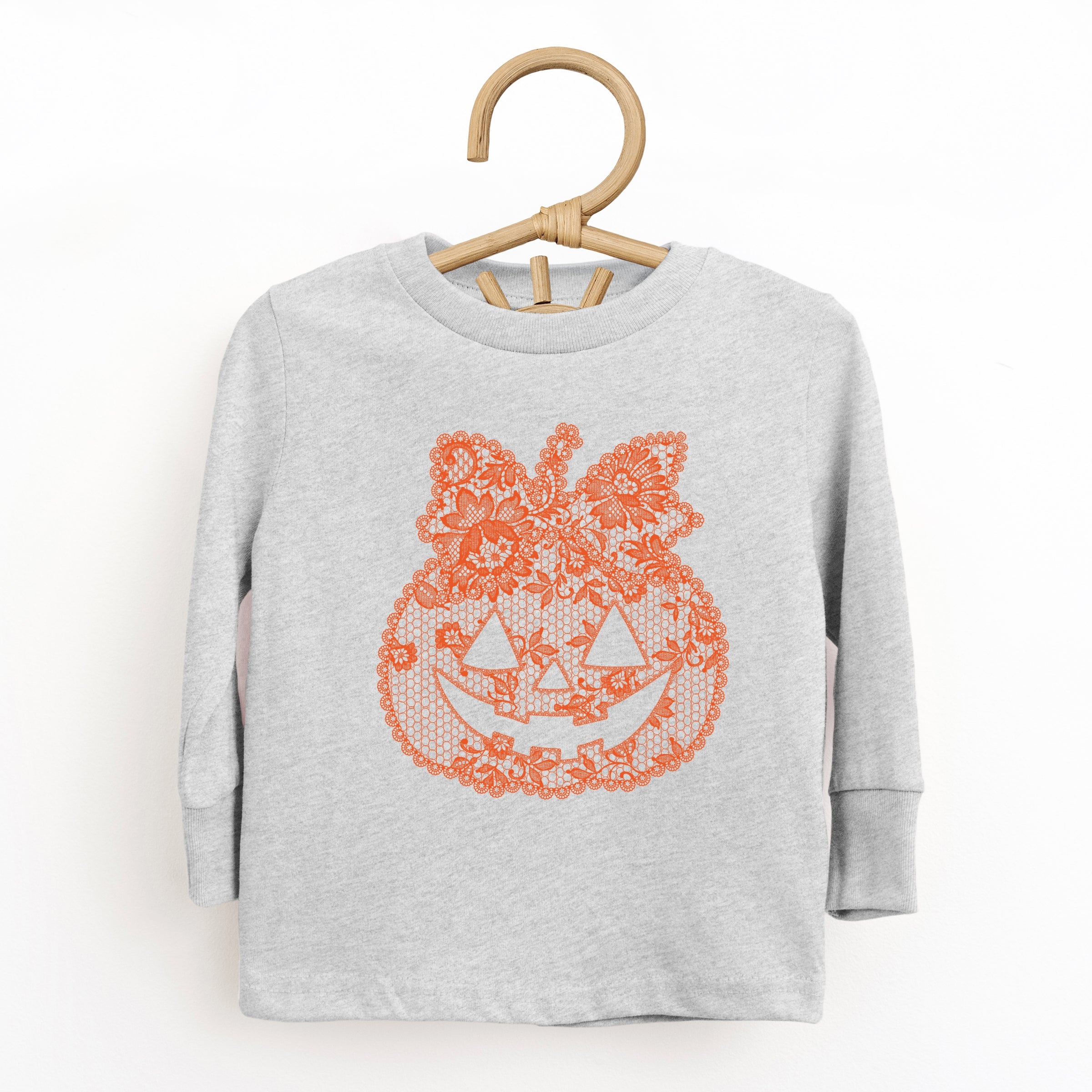 Pumpkin Doily Coquette - Youth Long Sleeve Graphic T-Shirt and Toddler Long Sleeve Graphic Tee