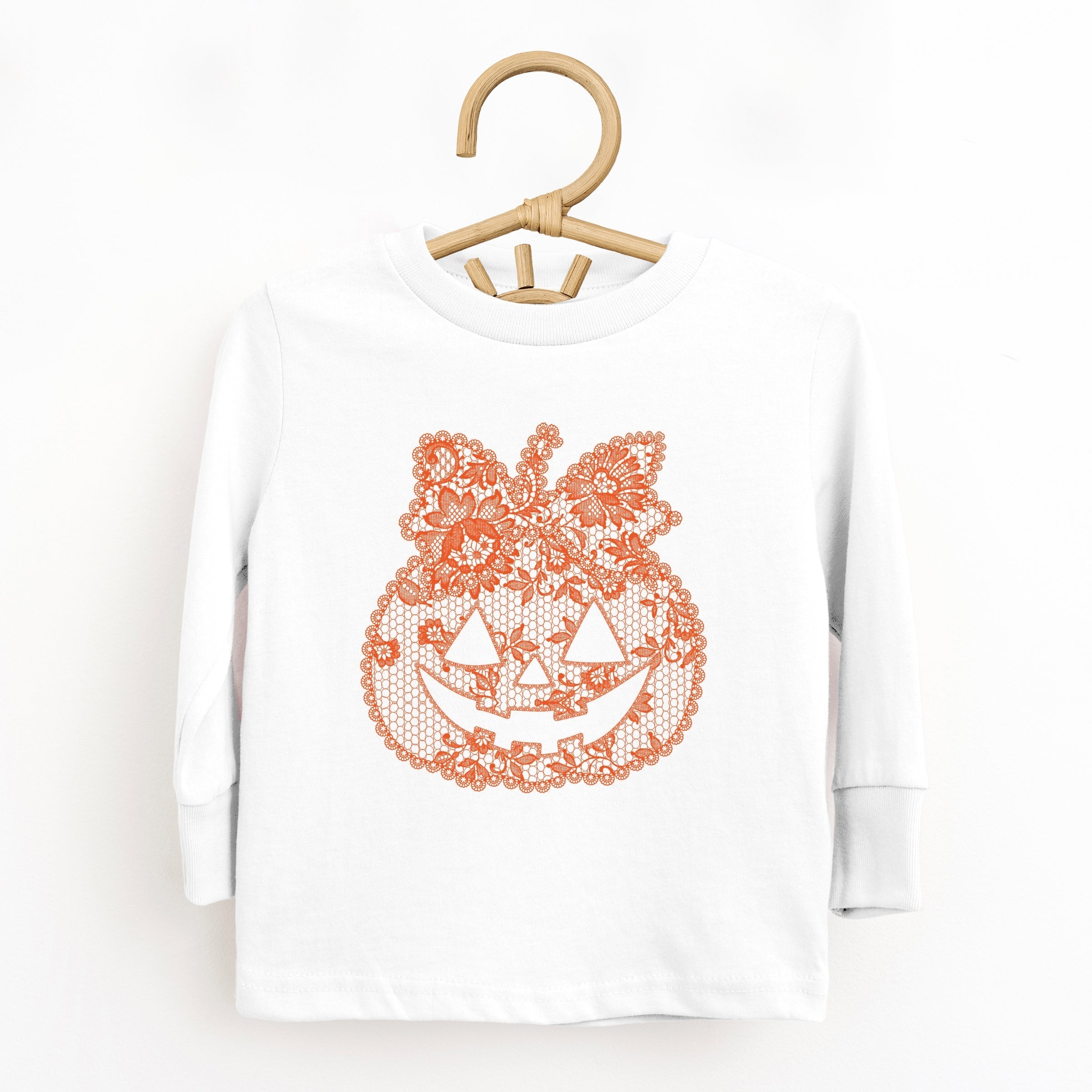 Pumpkin Doily Coquette - Youth Long Sleeve Graphic T-Shirt and Toddler Long Sleeve Graphic Tee