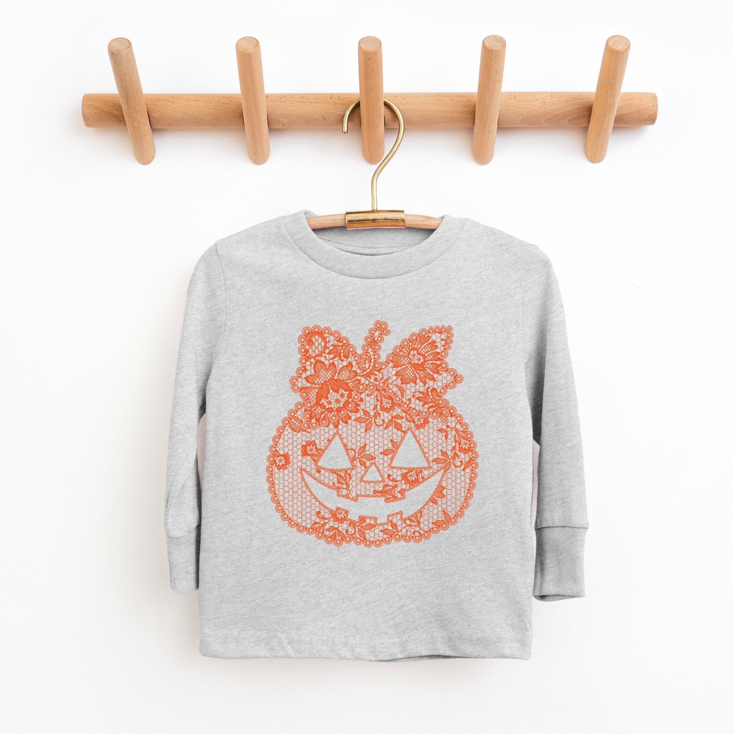 Pumpkin Doily Coquette - Youth Long Sleeve Graphic T-Shirt and Toddler Long Sleeve Graphic Tee