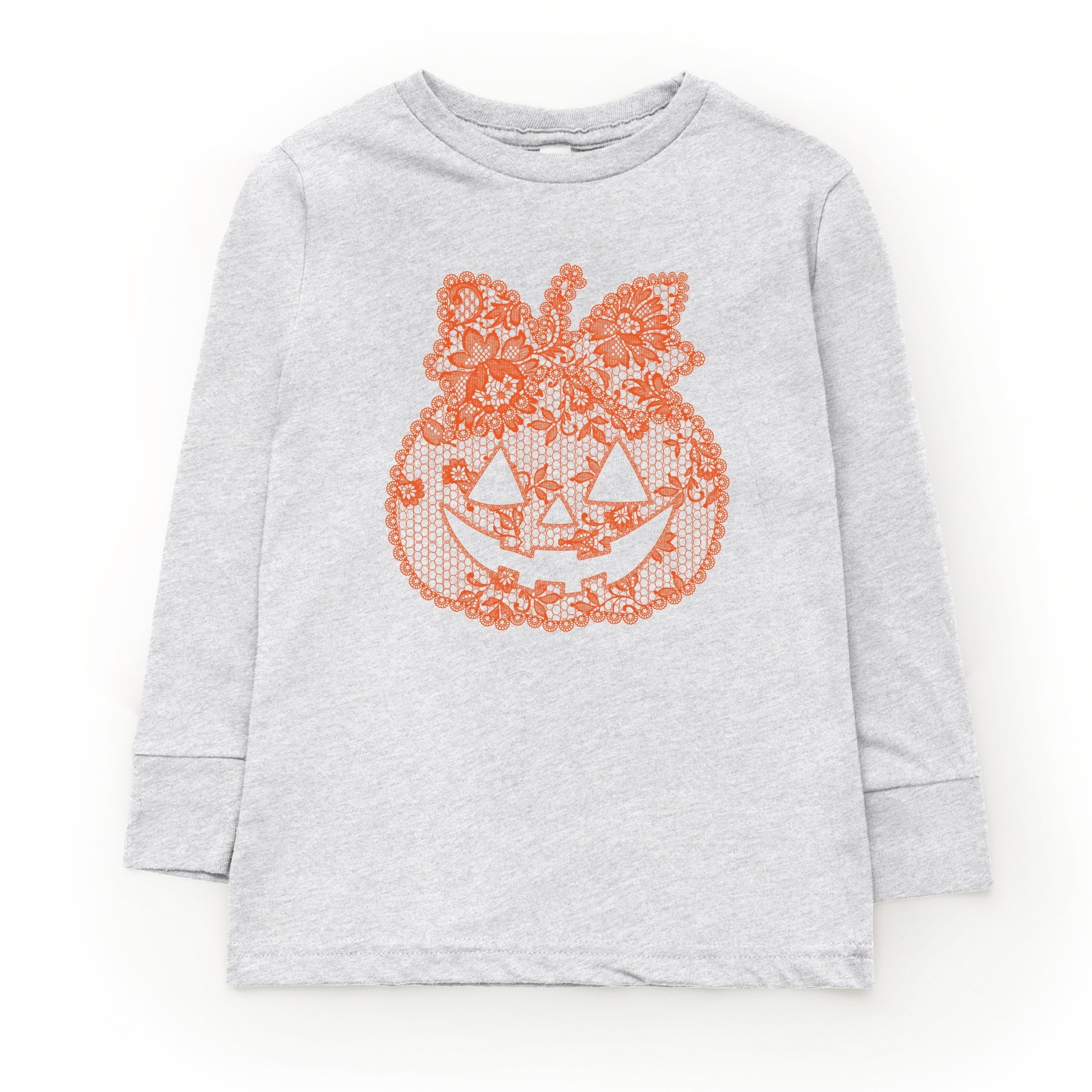 Pumpkin Doily Coquette - Youth Long Sleeve Graphic T-Shirt and Toddler Long Sleeve Graphic Tee
