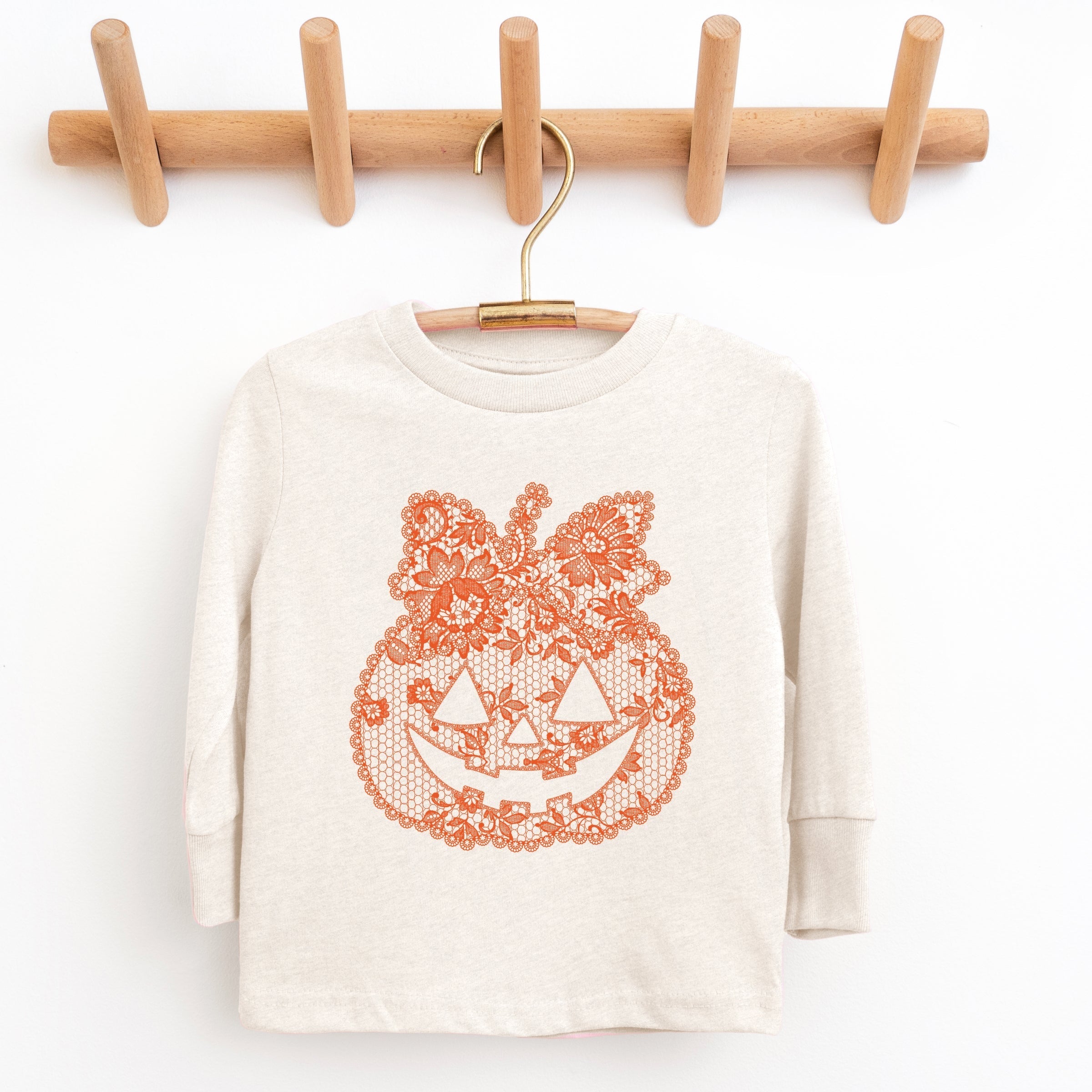Pumpkin Doily Coquette - Youth Long Sleeve Graphic T-Shirt and Toddler Long Sleeve Graphic Tee