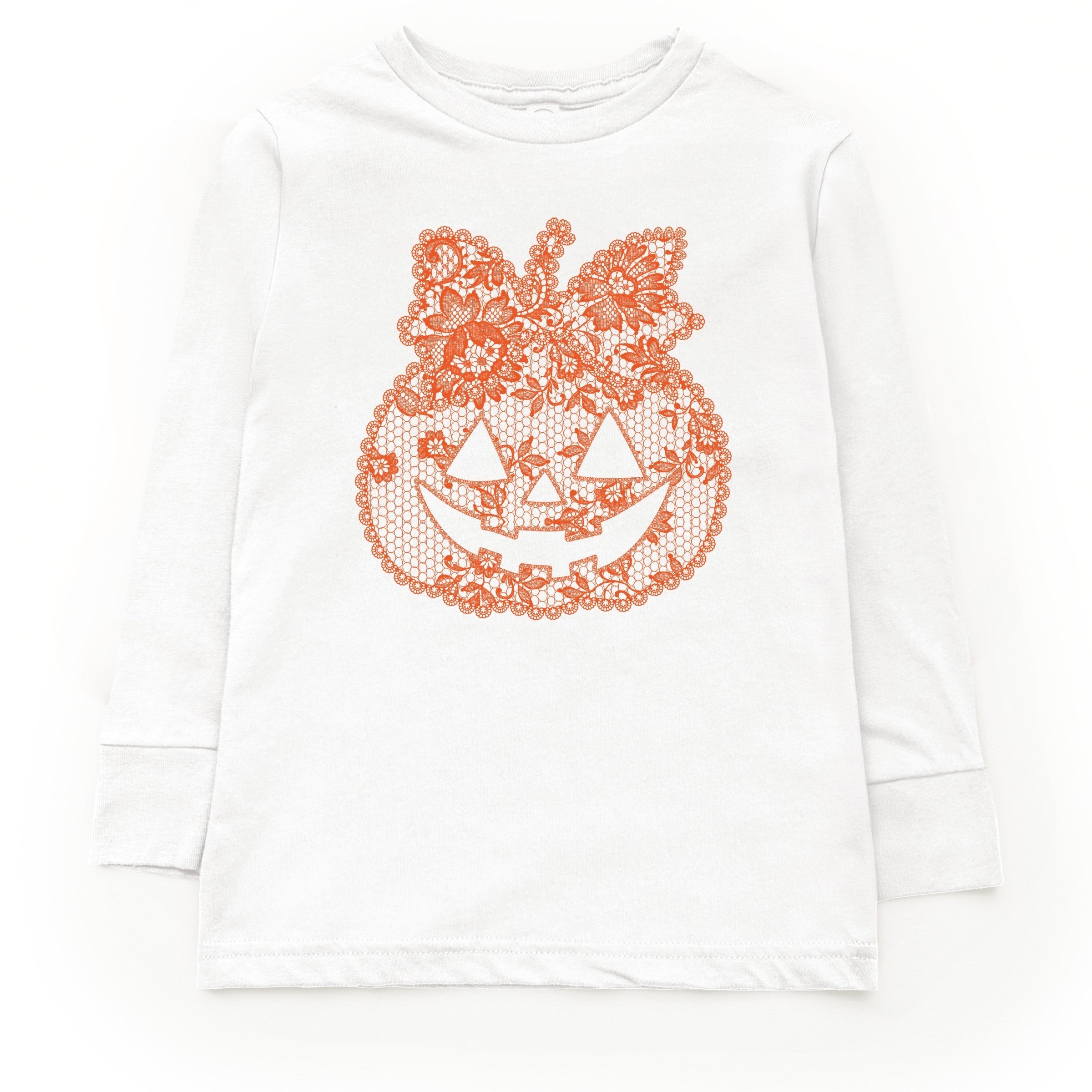 Pumpkin Doily Coquette - Youth Long Sleeve Graphic T-Shirt and Toddler Long Sleeve Graphic Tee