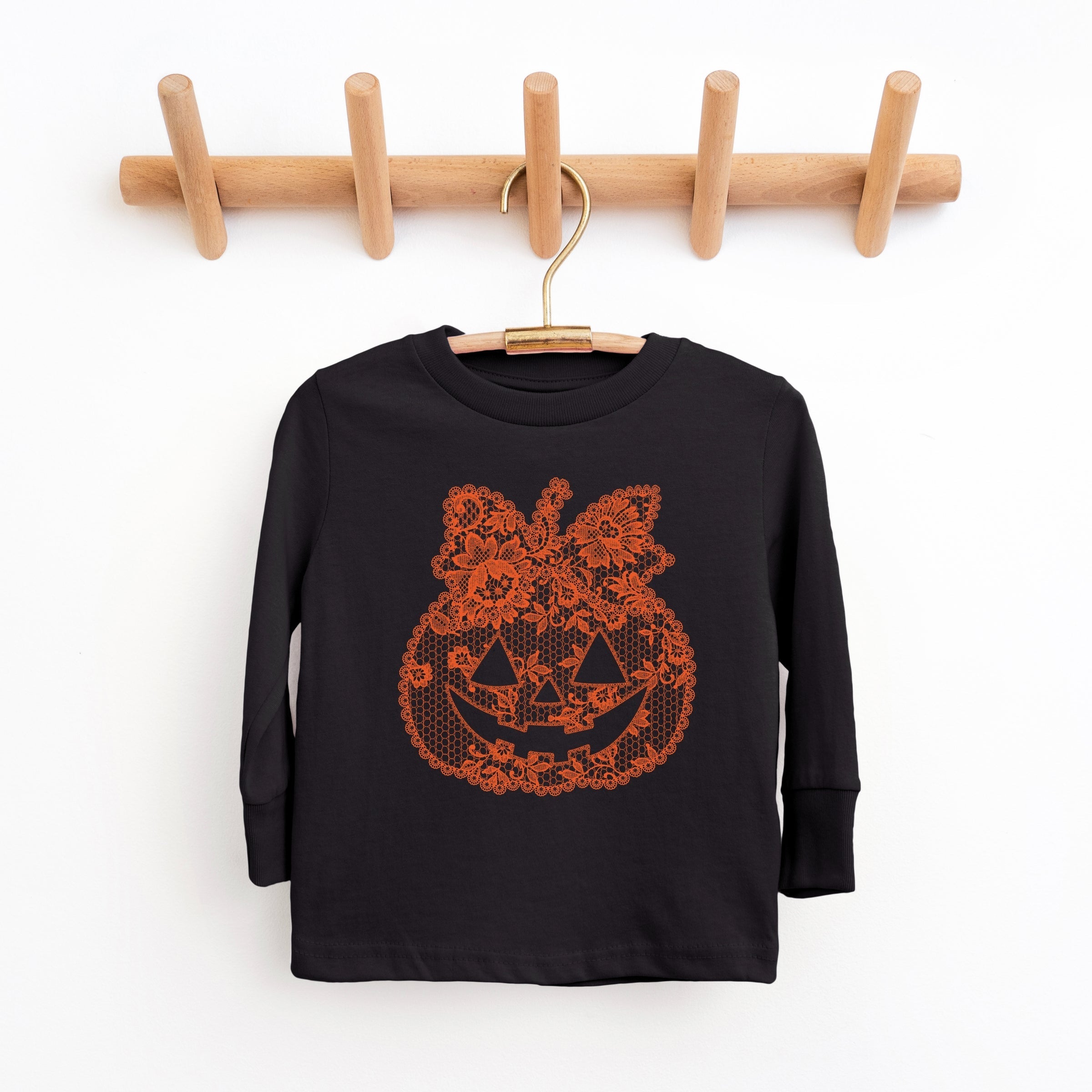 Pumpkin Doily Coquette - Youth Long Sleeve Graphic T-Shirt and Toddler Long Sleeve Graphic Tee