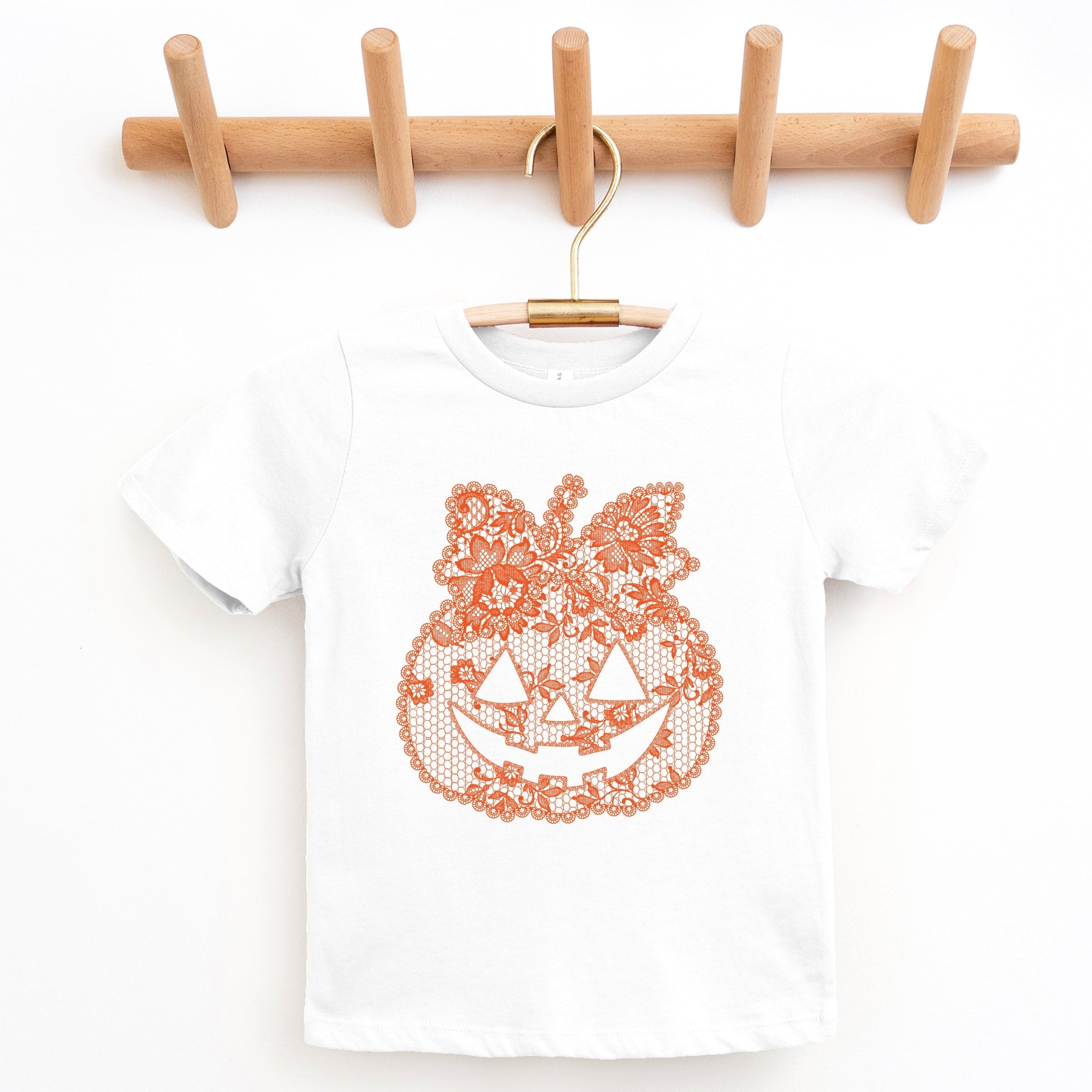 Pumpkin Doily Coquette - Youth Short Sleeve Graphic T-Shirt and Toddler Short Sleeve Graphic T-Shirt