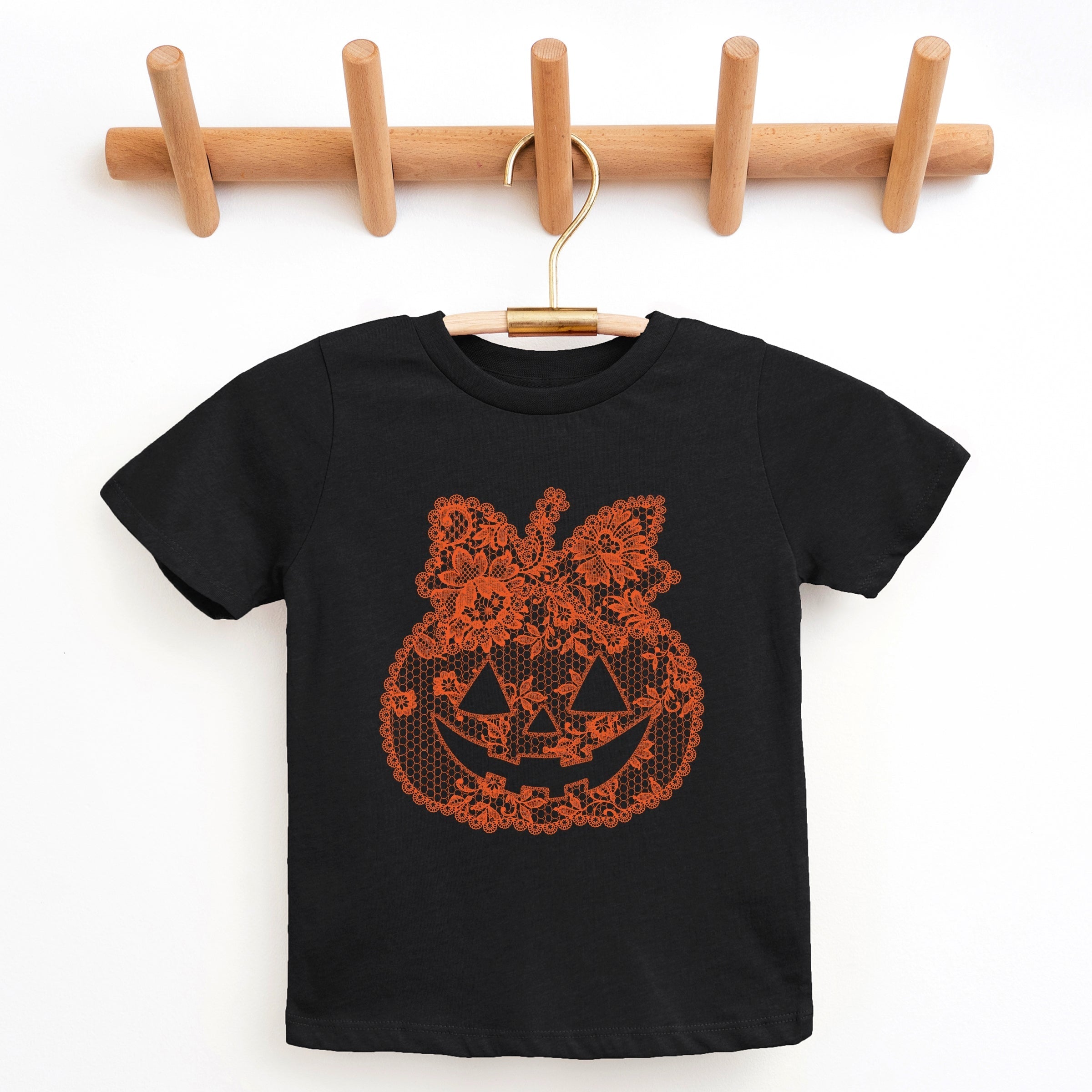Pumpkin Doily Coquette - Youth Short Sleeve Graphic T-Shirt and Toddler Short Sleeve Graphic T-Shirt