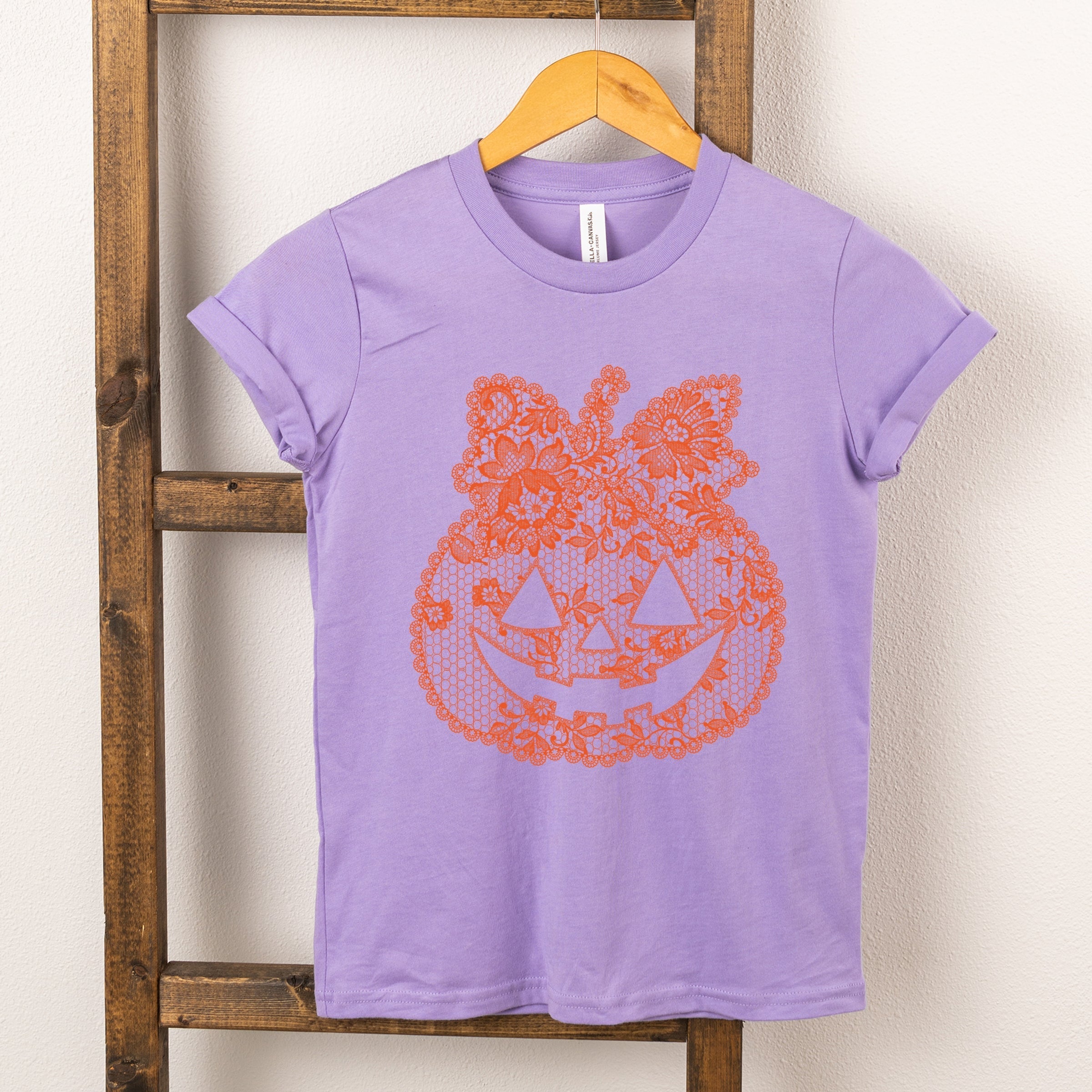Pumpkin Doily Coquette - Youth Short Sleeve Graphic T-Shirt and Toddler Short Sleeve Graphic T-Shirt