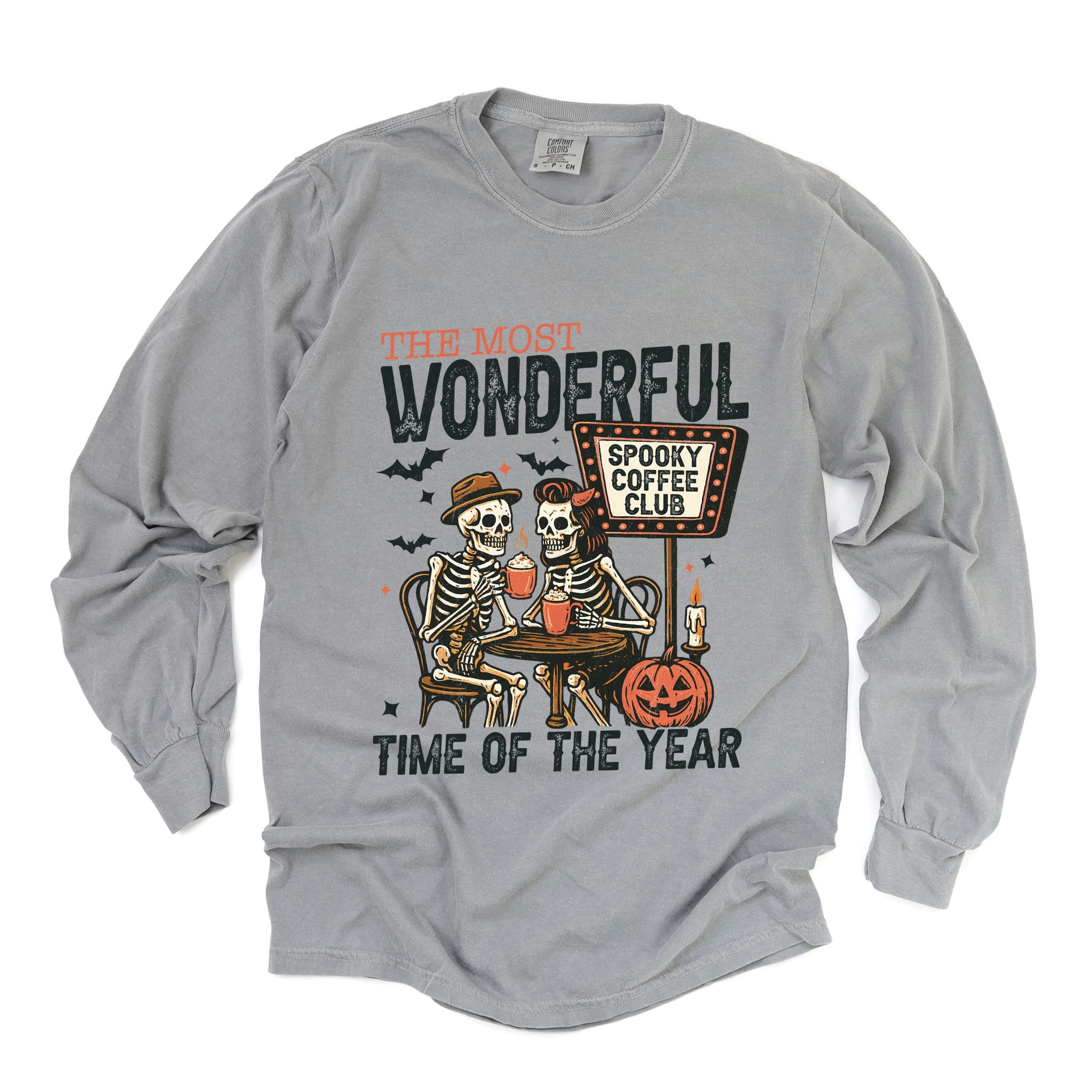 Halloween Wonderful Time of the Year Skeletons - Garment Dyed Long Sleeve