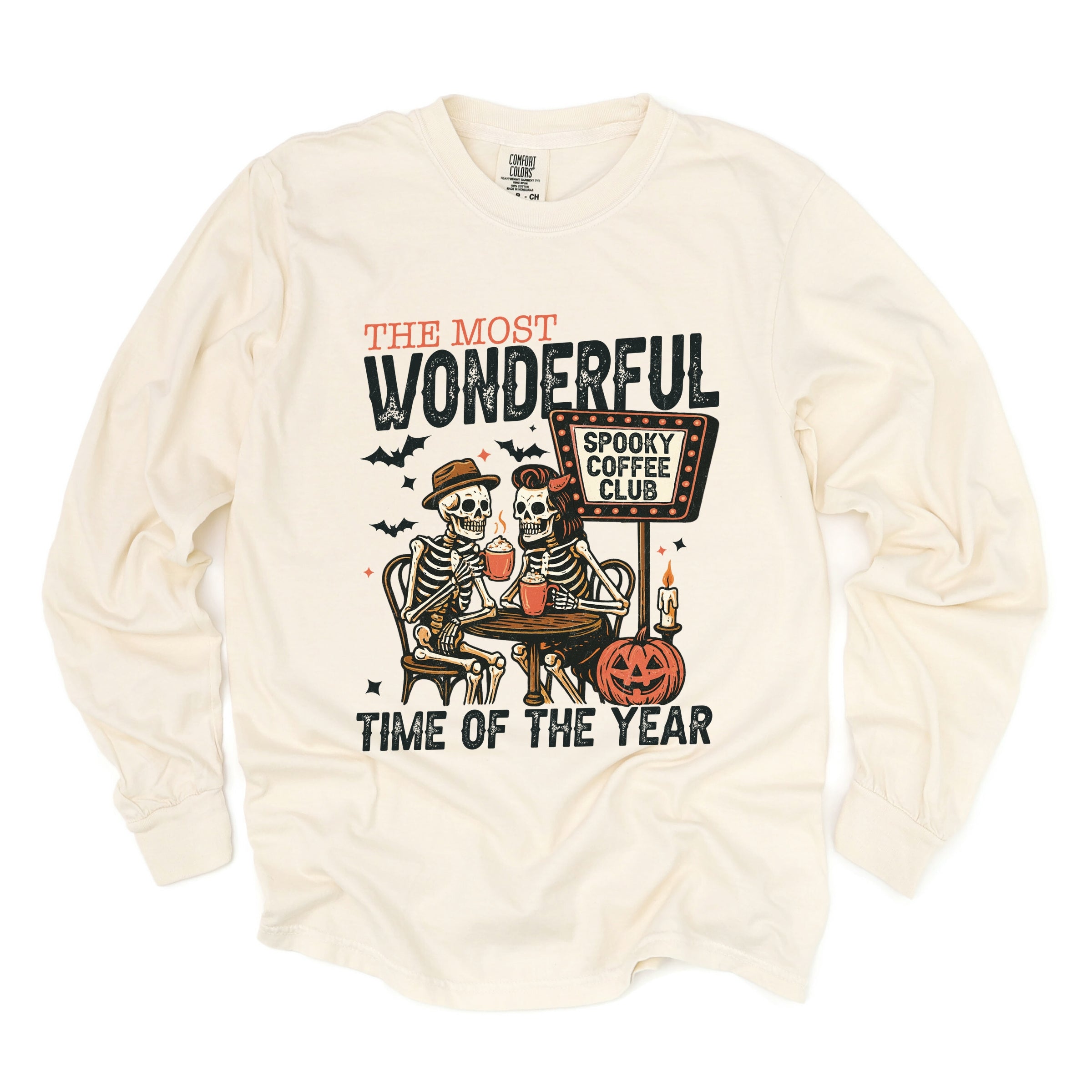 Halloween Wonderful Time of the Year Skeletons - Garment Dyed Long Sleeve