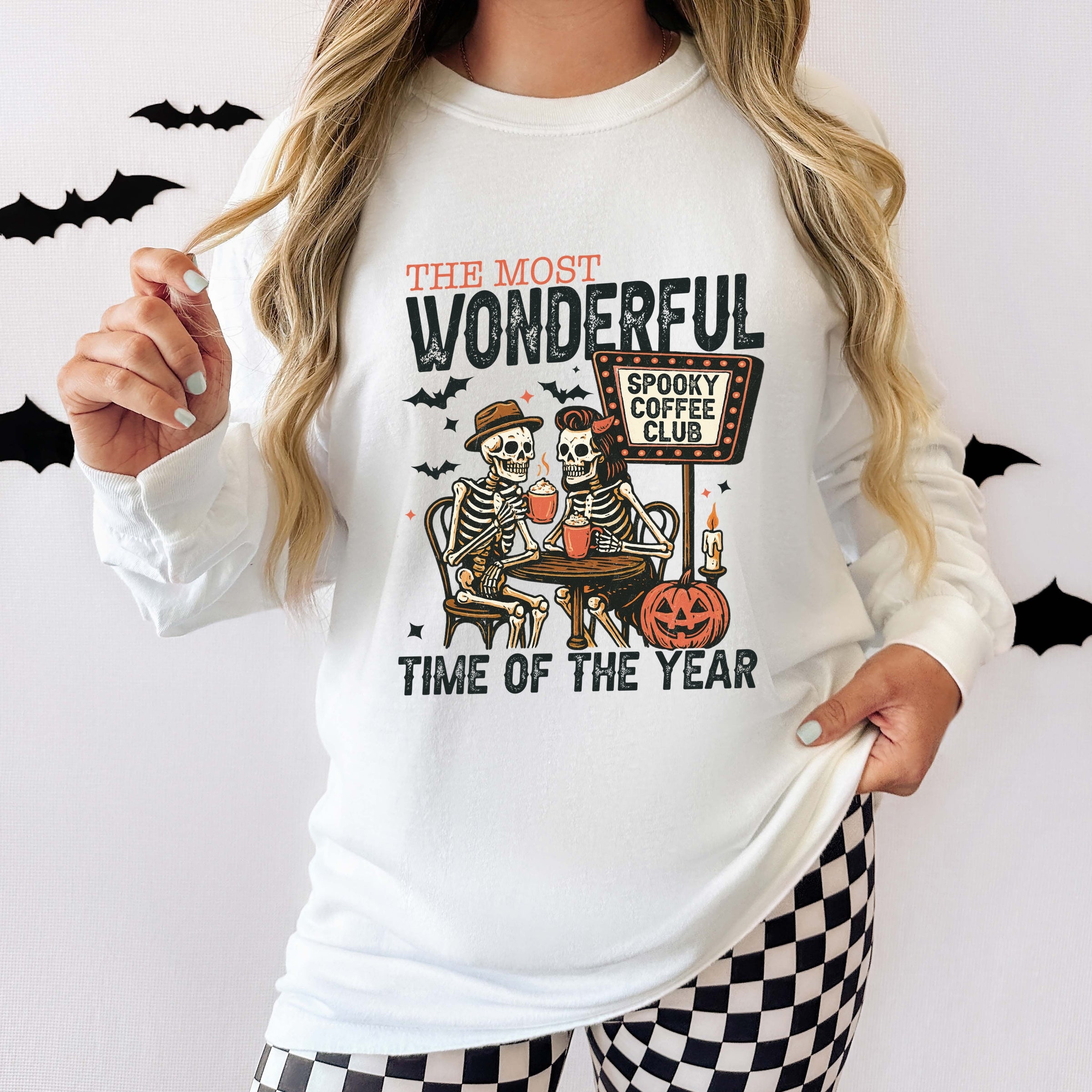 Halloween Wonderful Time of the Year Skeletons - Garment Dyed Long Sleeve