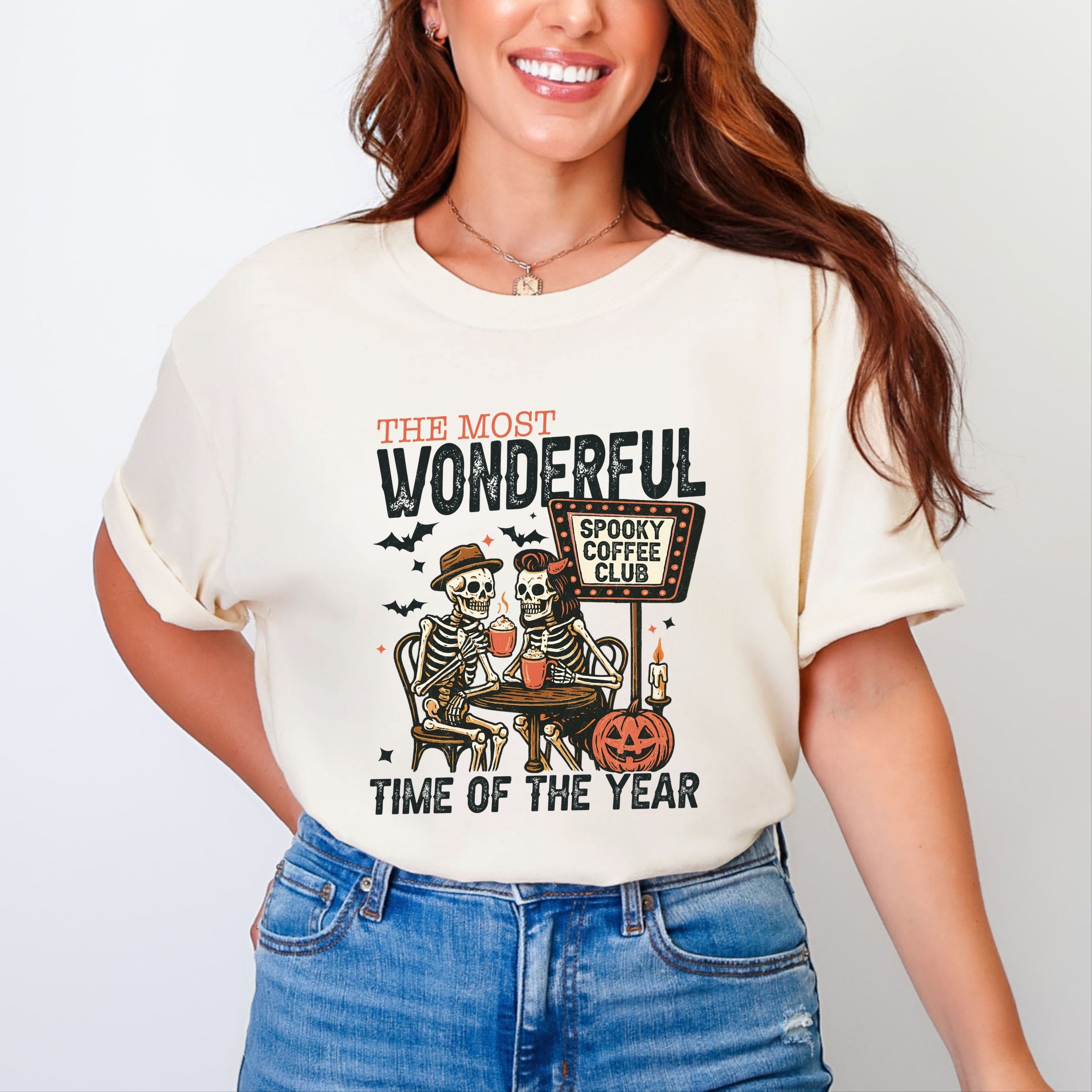 Halloween Wonderful Time of the Year Skeletons - Garment Dyed Tee