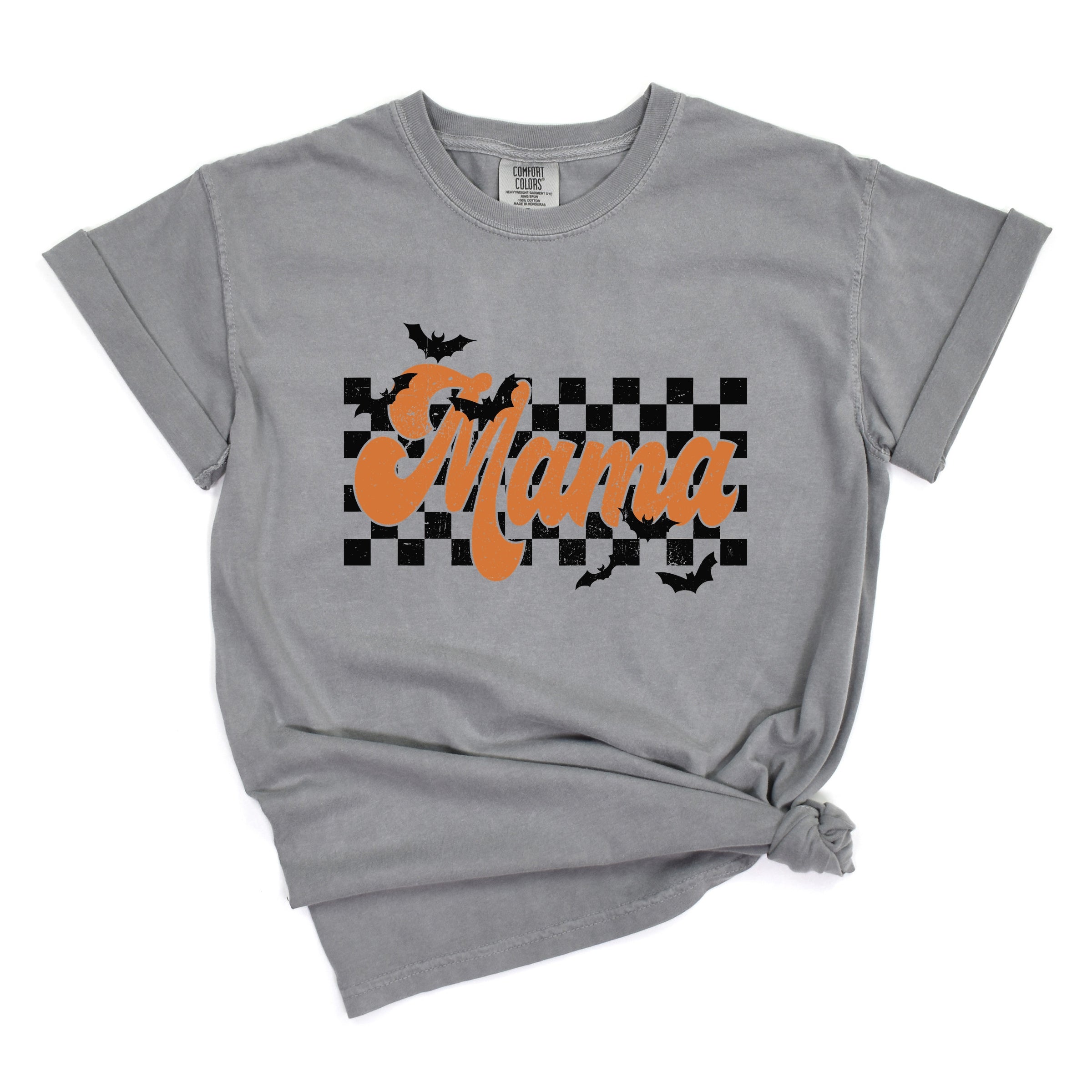 Mama Checkered Bats - Garment Dyed Tee