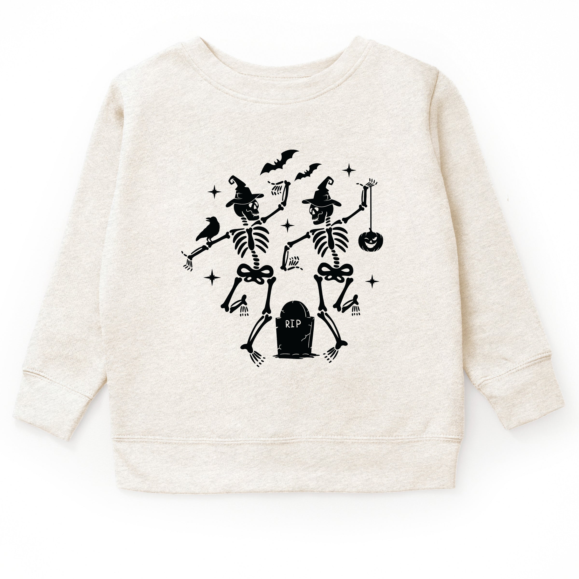 Two Skeletons Dancing Grave - Toddler Graphic Sweatshirt and Youth Graphic Sweatshirt