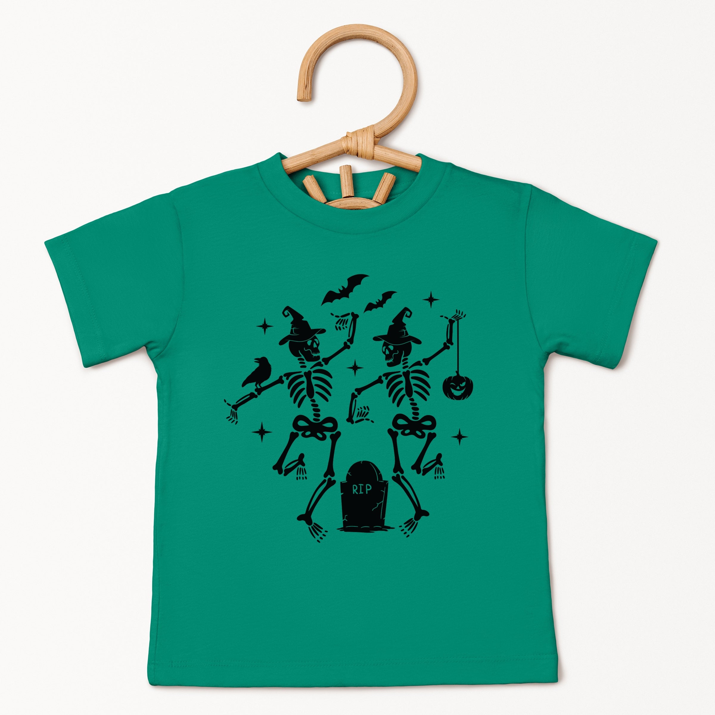Two Skeletons Dancing Grave - Youth Short Sleeve Graphic T-Shirt and Toddler Short Sleeve Graphic T-Shirt
