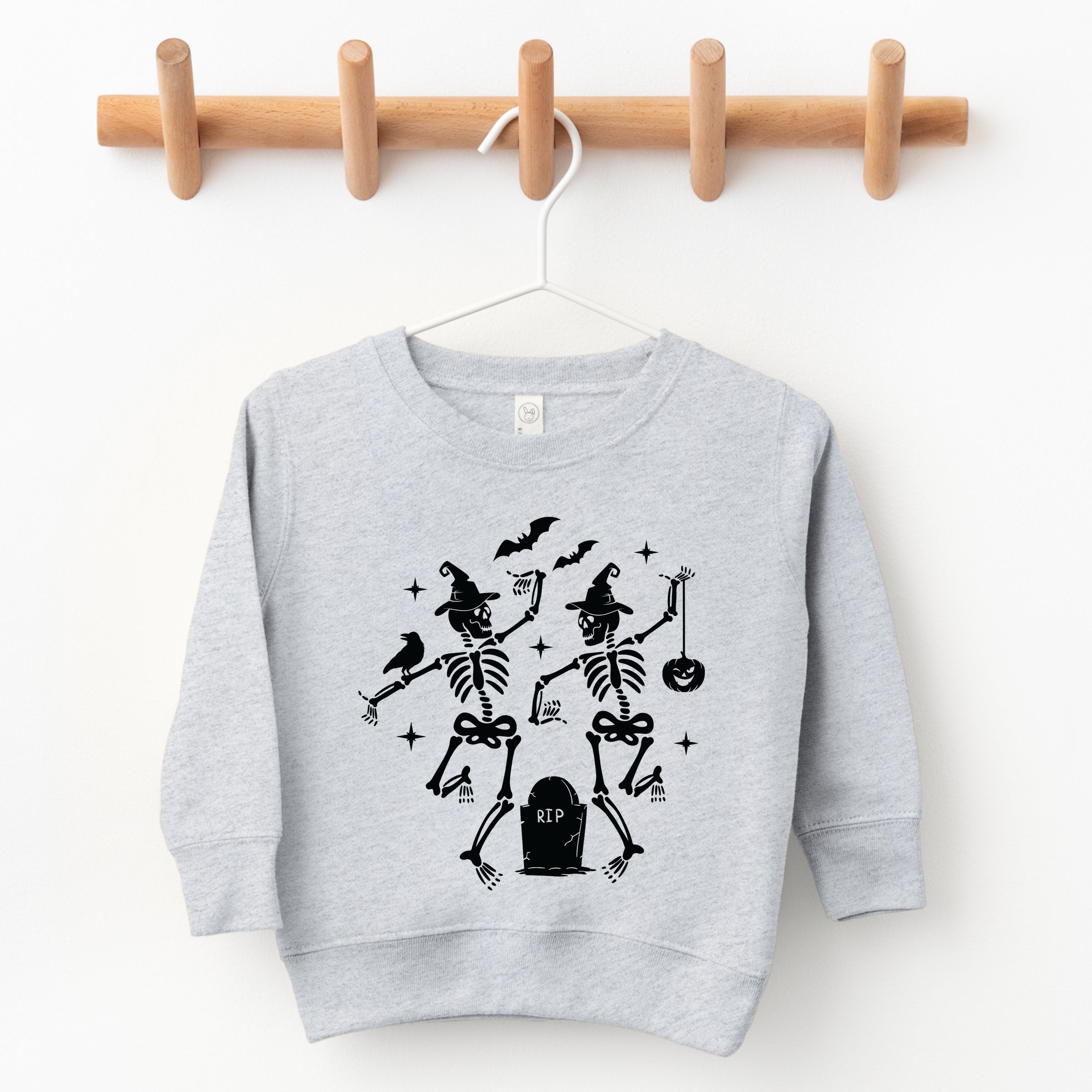 Two Skeletons Dancing Grave - Toddler Graphic Sweatshirt and Youth Graphic Sweatshirt