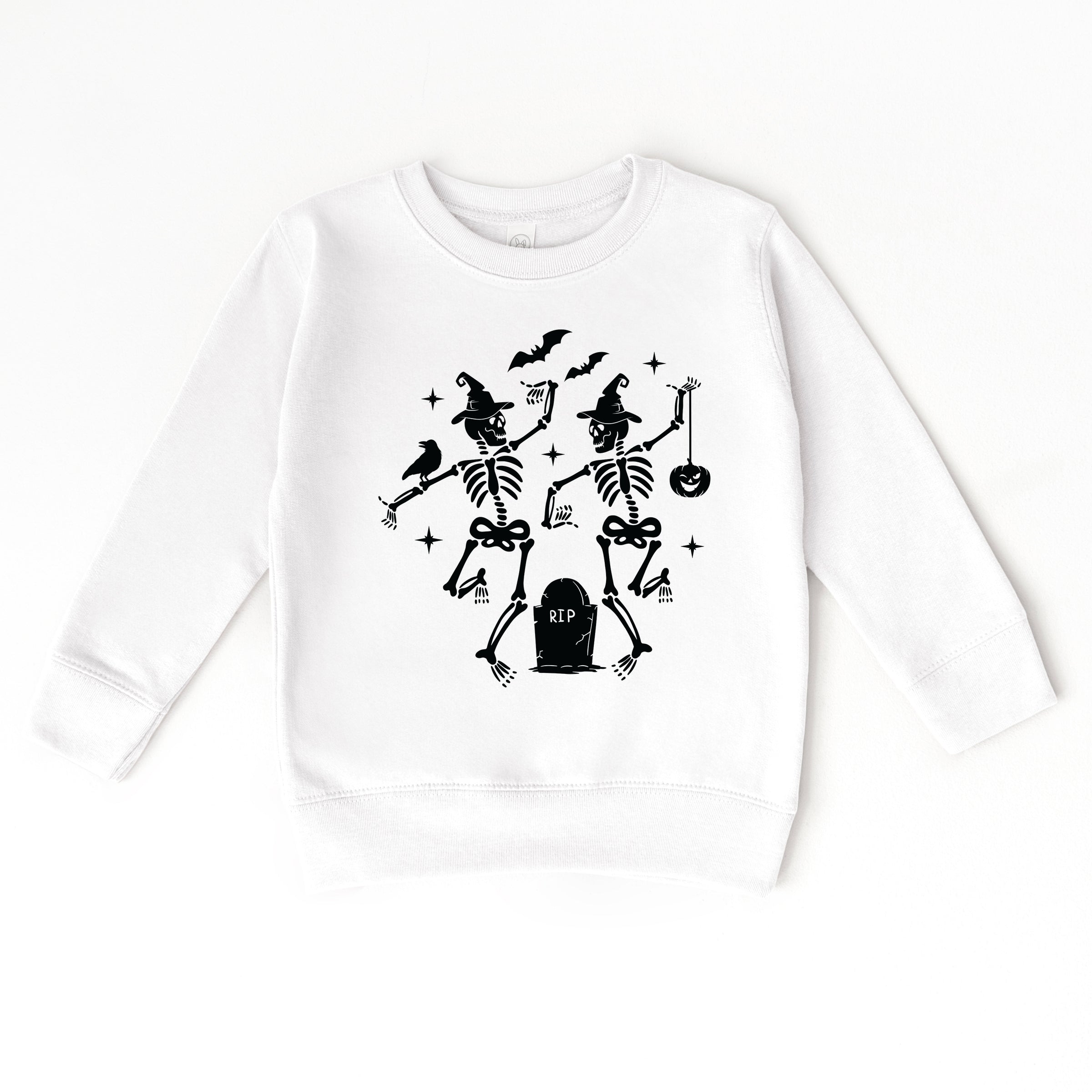 Two Skeletons Dancing Grave - Toddler Graphic Sweatshirt and Youth Graphic Sweatshirt