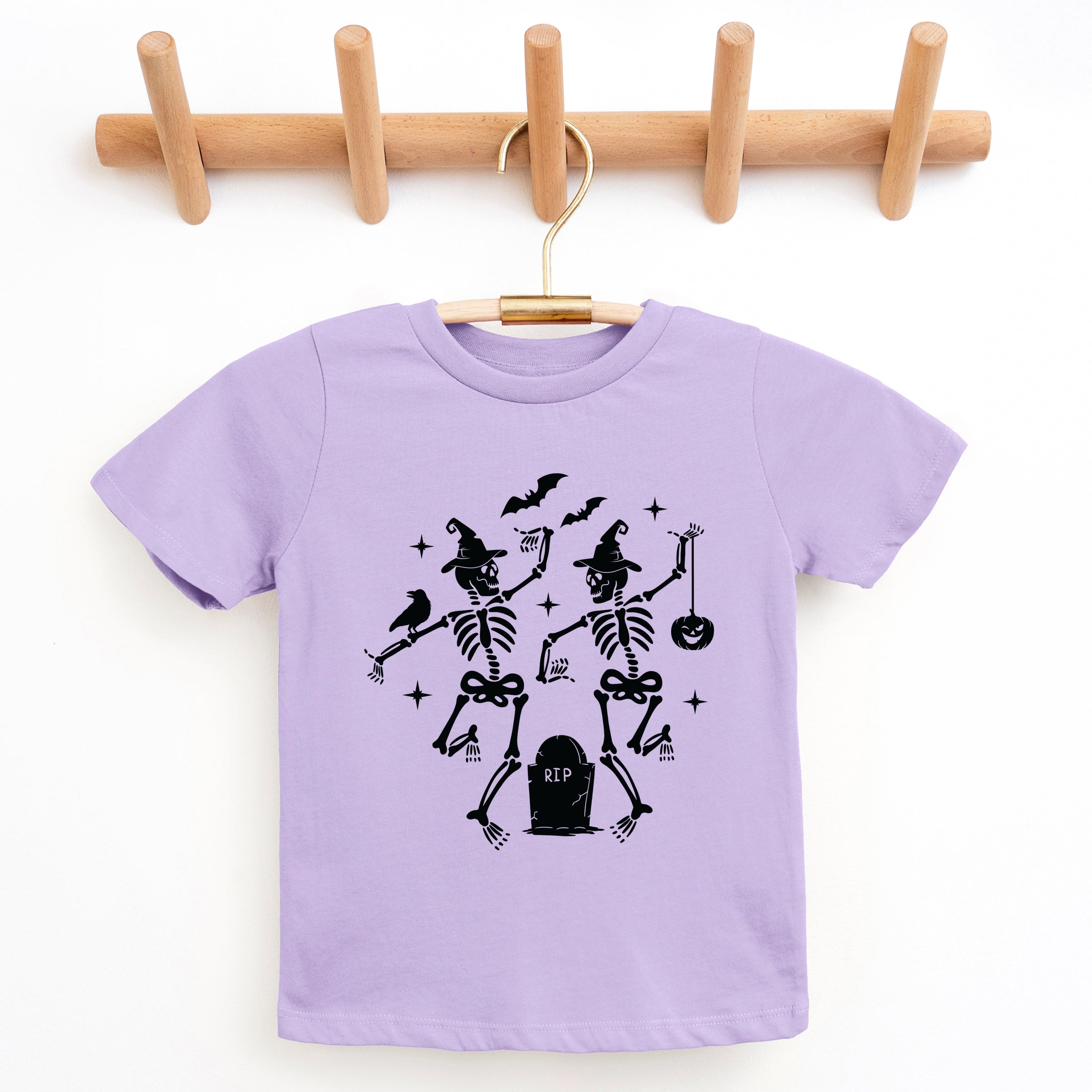 Two Skeletons Dancing Grave - Youth Short Sleeve Graphic T-Shirt and Toddler Short Sleeve Graphic T-Shirt