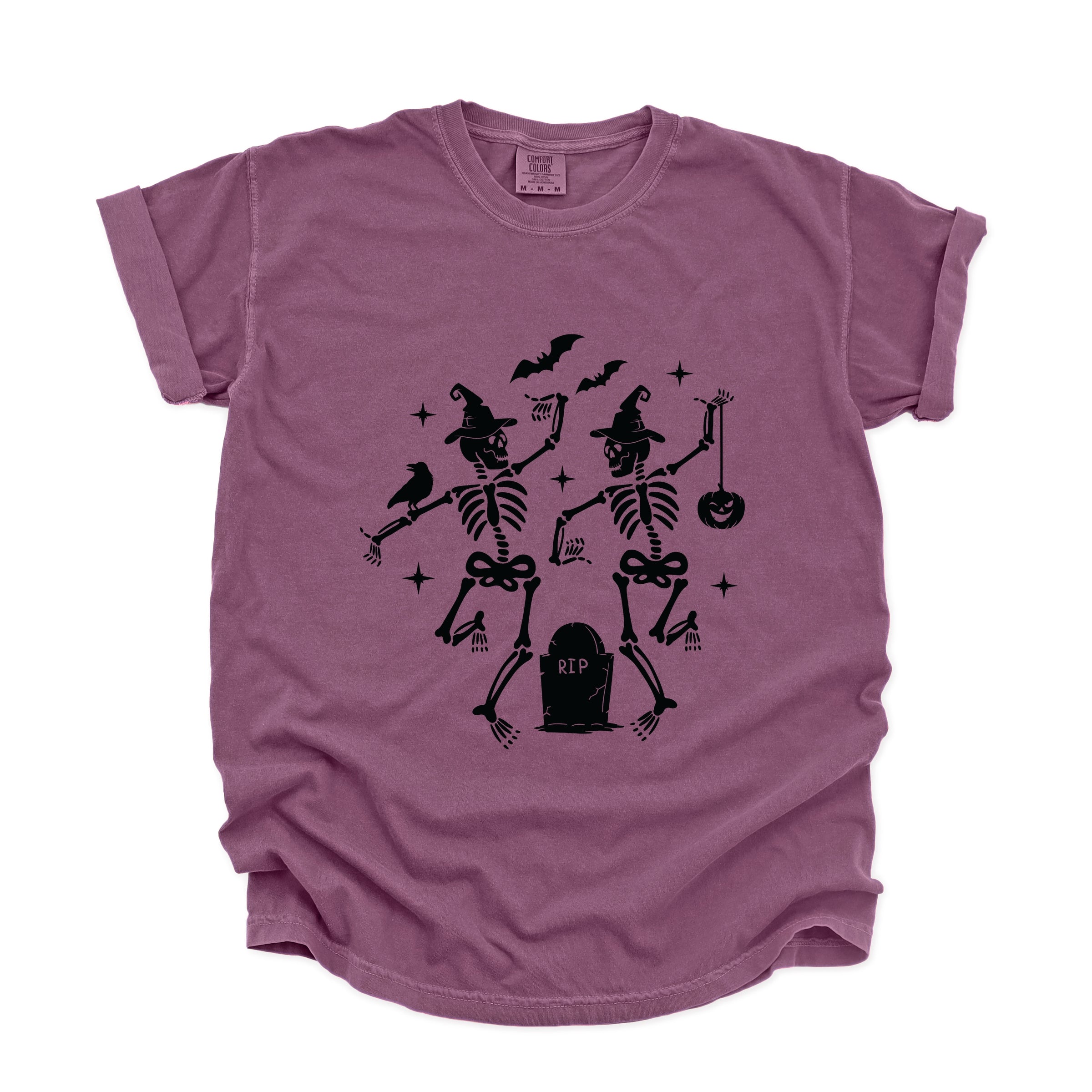 Two Skeletons Dancing Grave - Garment Dyed Tee