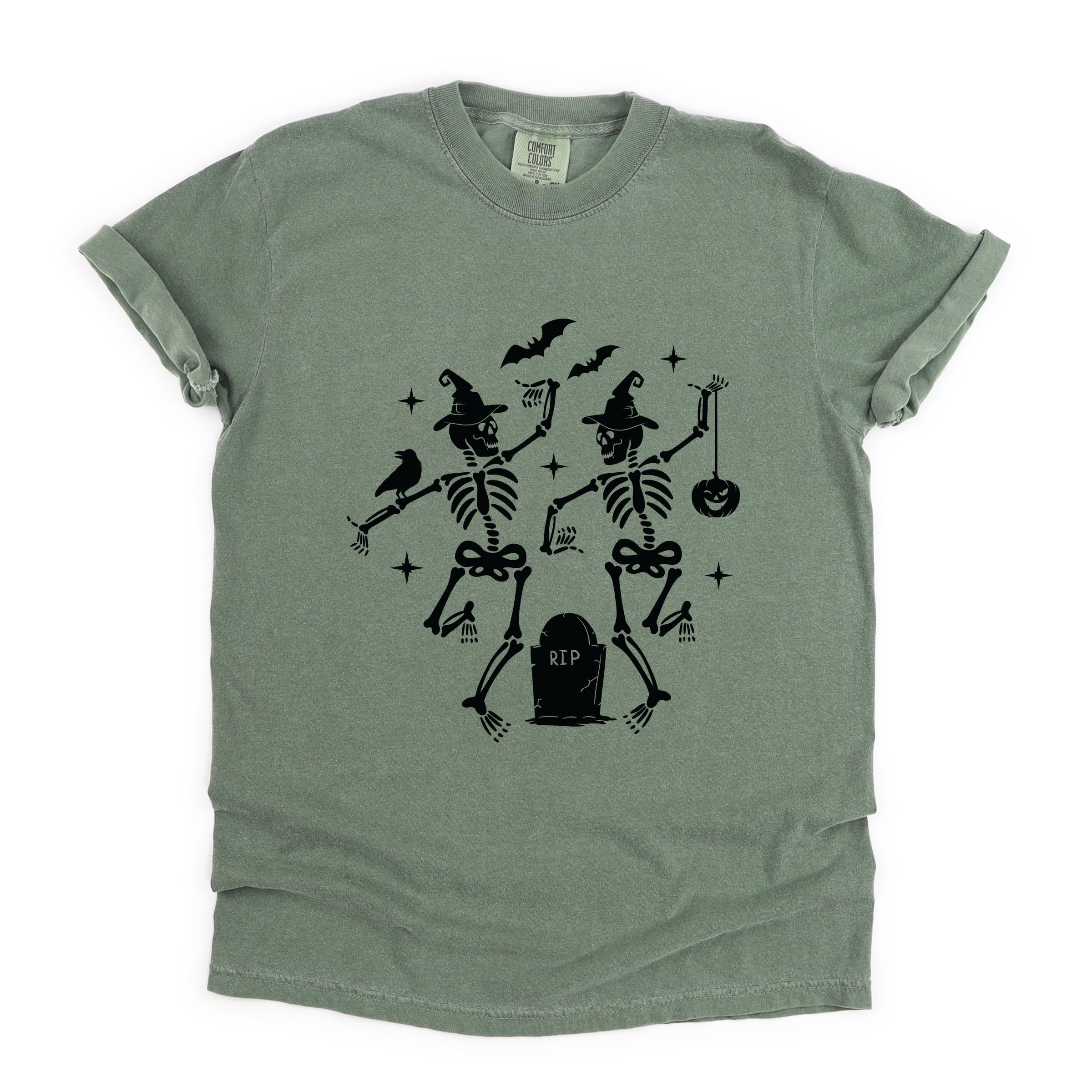 Two Skeletons Dancing Grave - Garment Dyed Tee