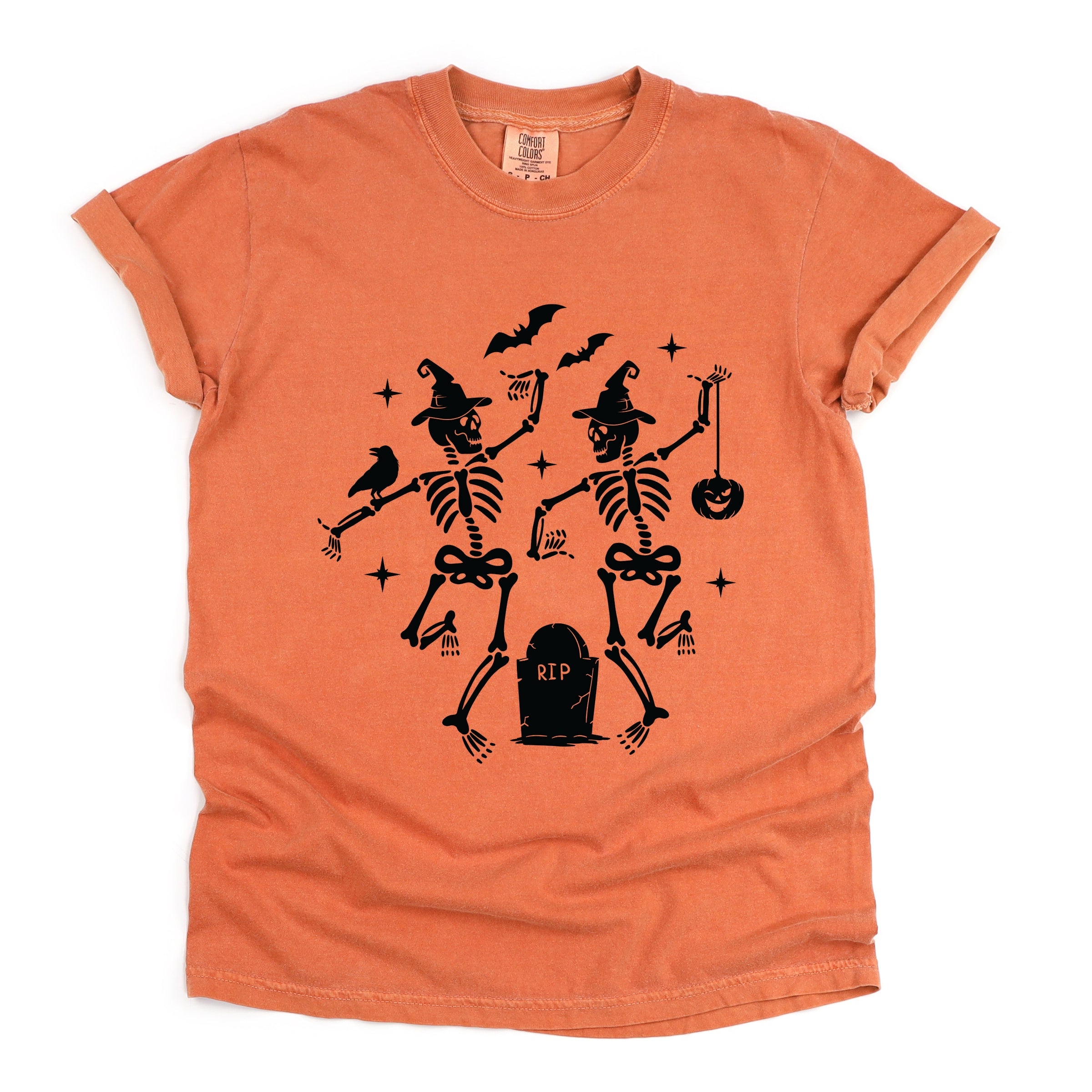 Two Skeletons Dancing Grave - Garment Dyed Tee