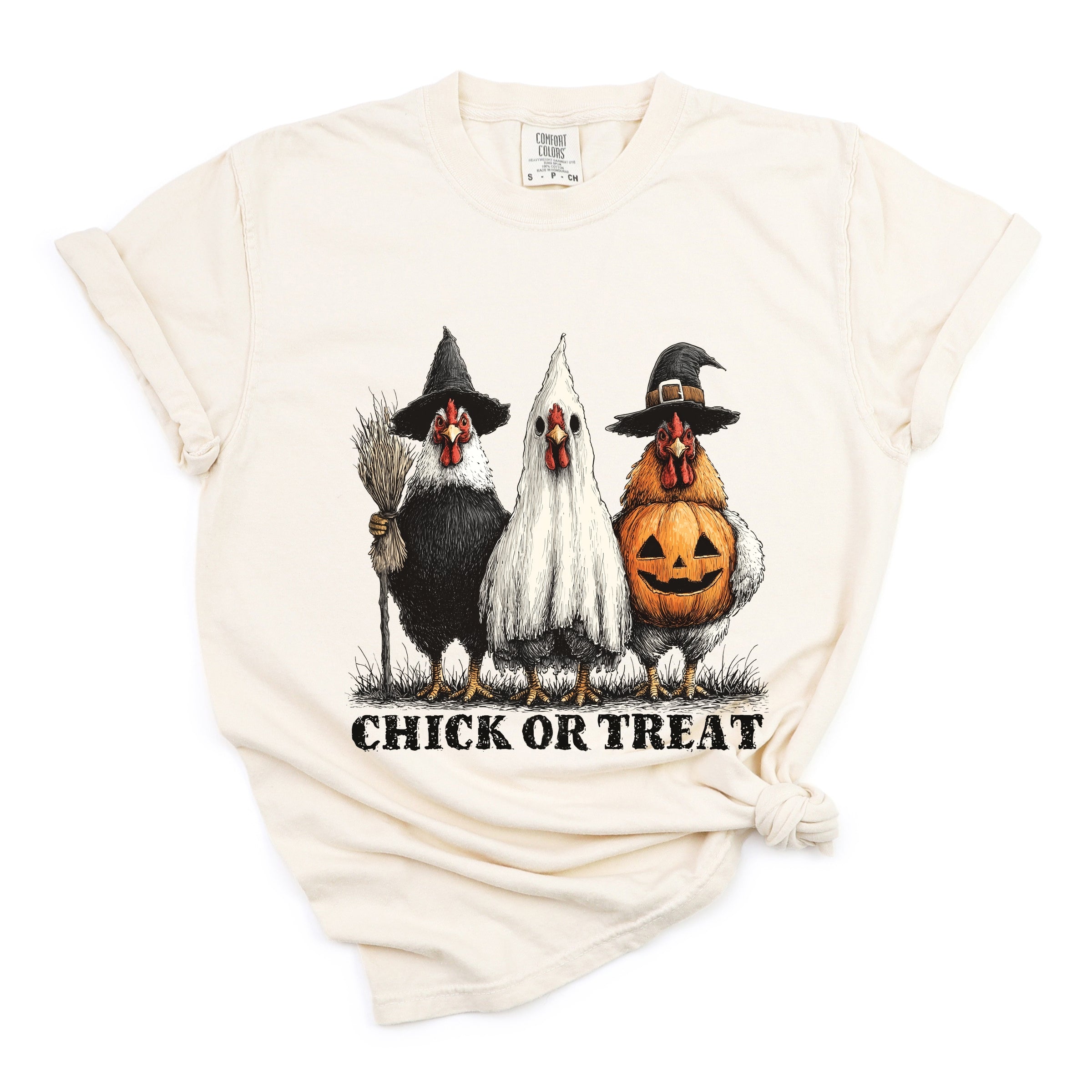 Chick or Treat Halloween Chickens - Garment Dyed Tee