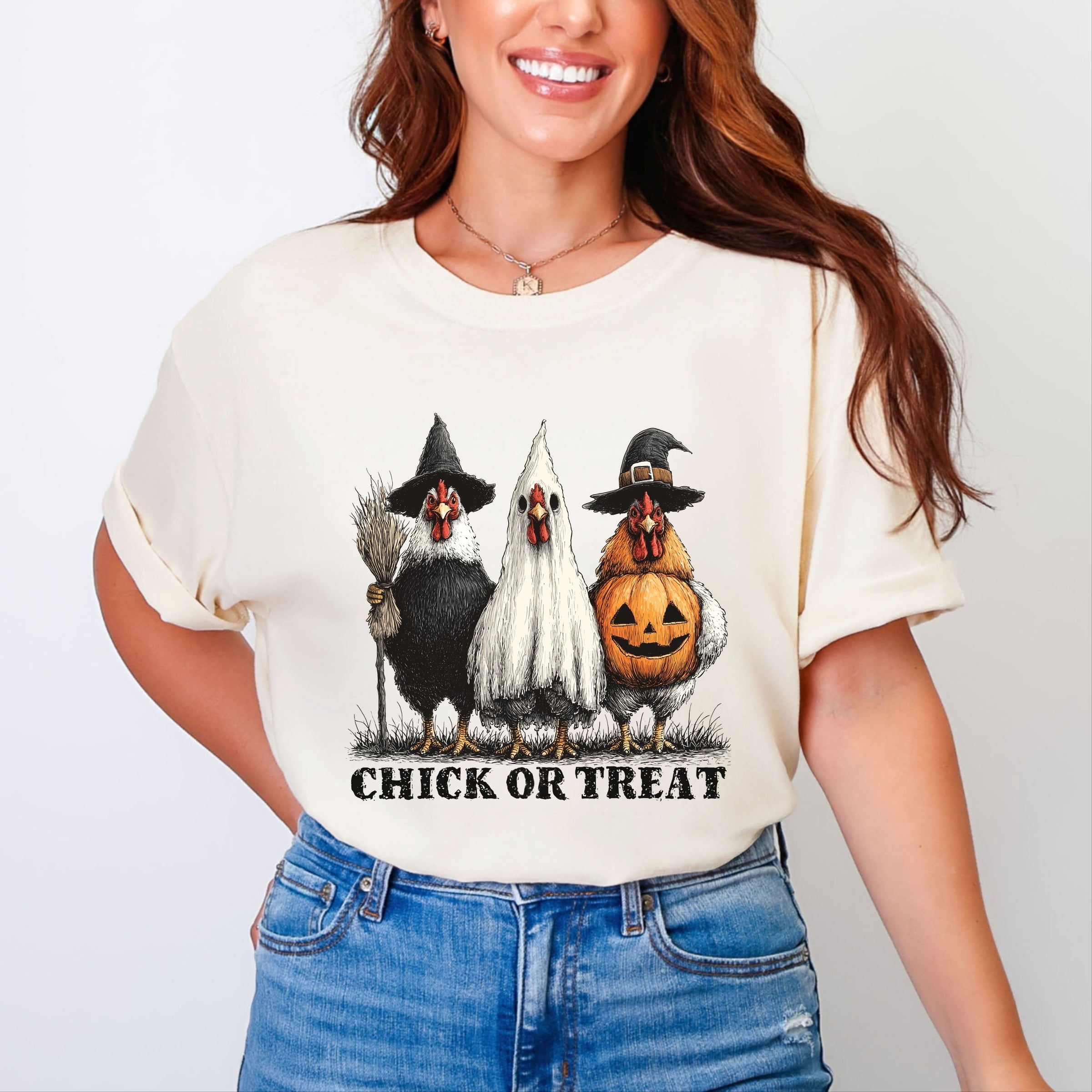 Chick or Treat Halloween Chickens - Garment Dyed Tee