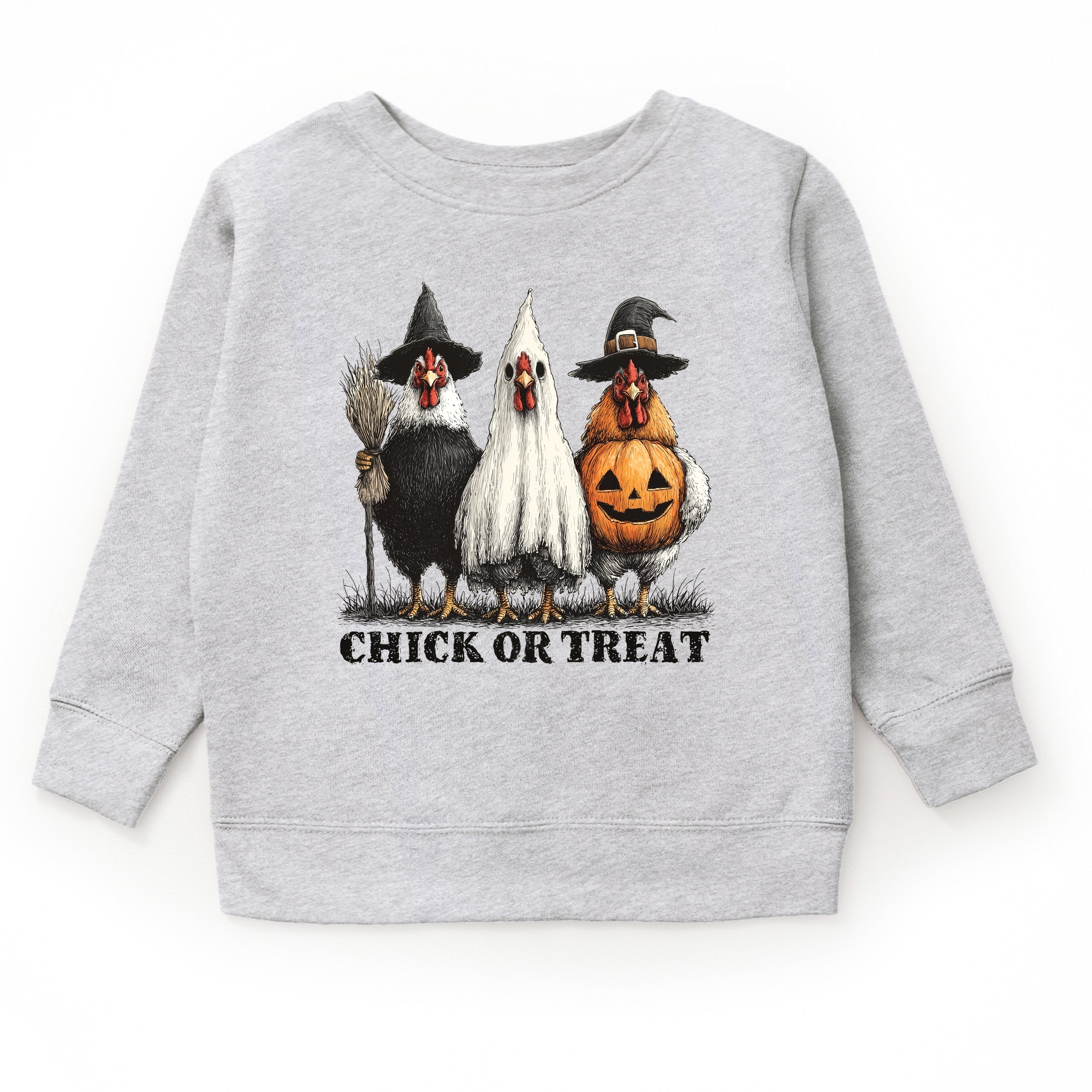 Chick or Treat Halloween Chickens - Toddler Graphic Sweatshirt and Youth Graphic Sweatshirt