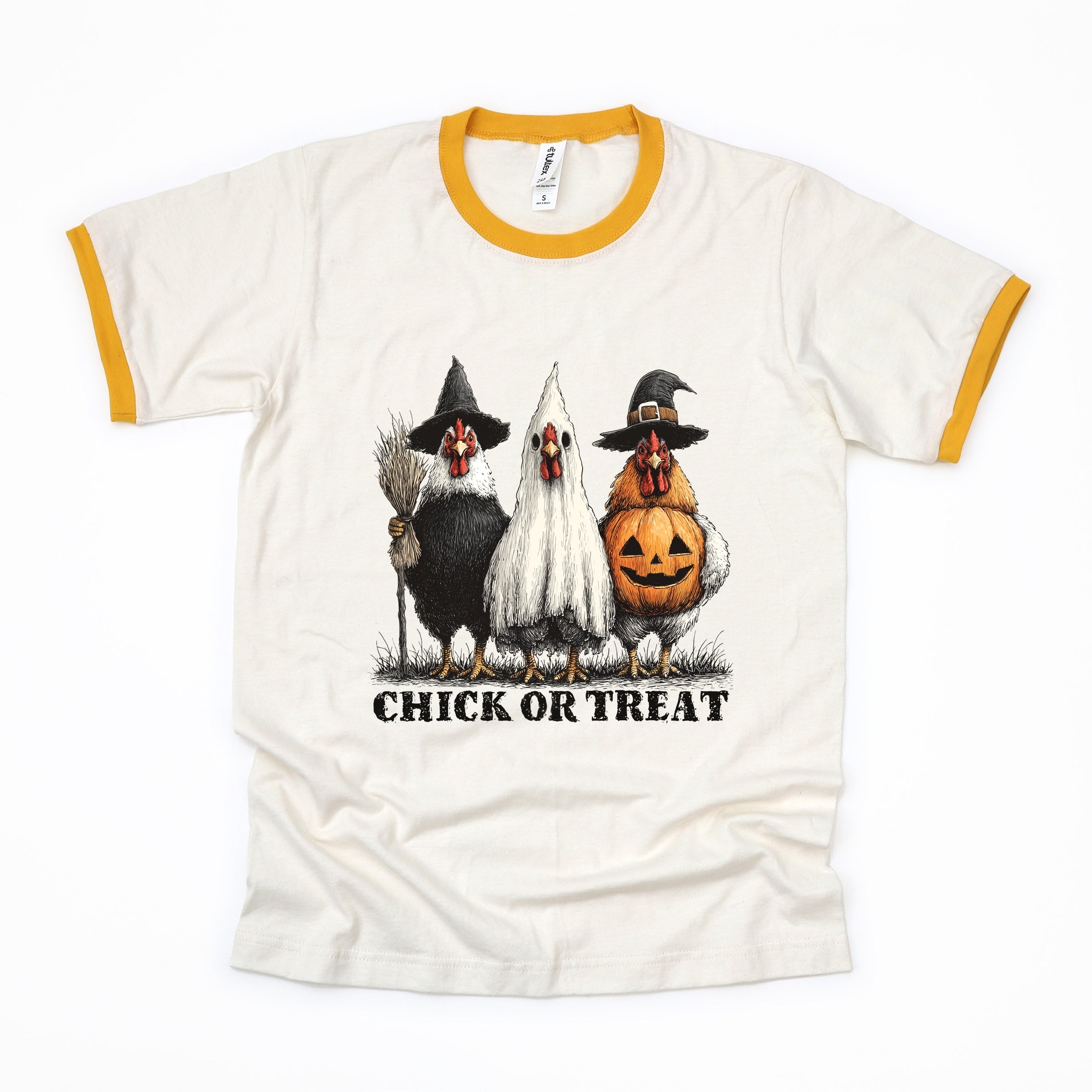 Chick or Treat Halloween Chickens - Ringer Tee