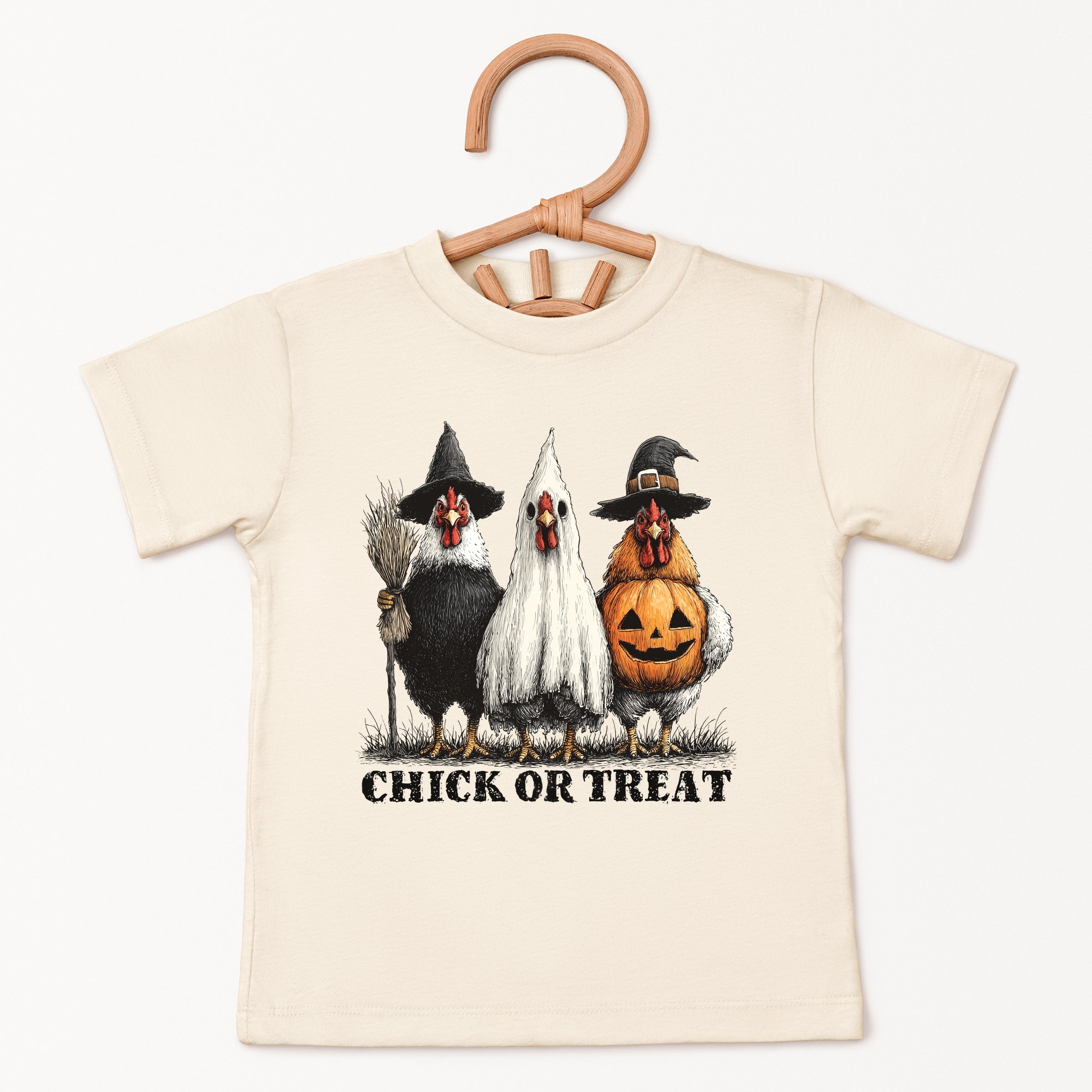 Chick or Treat Halloween Chickens - Youth Short Sleeve Graphic T-Shirt and Toddler Short Sleeve Graphic T-Shirt