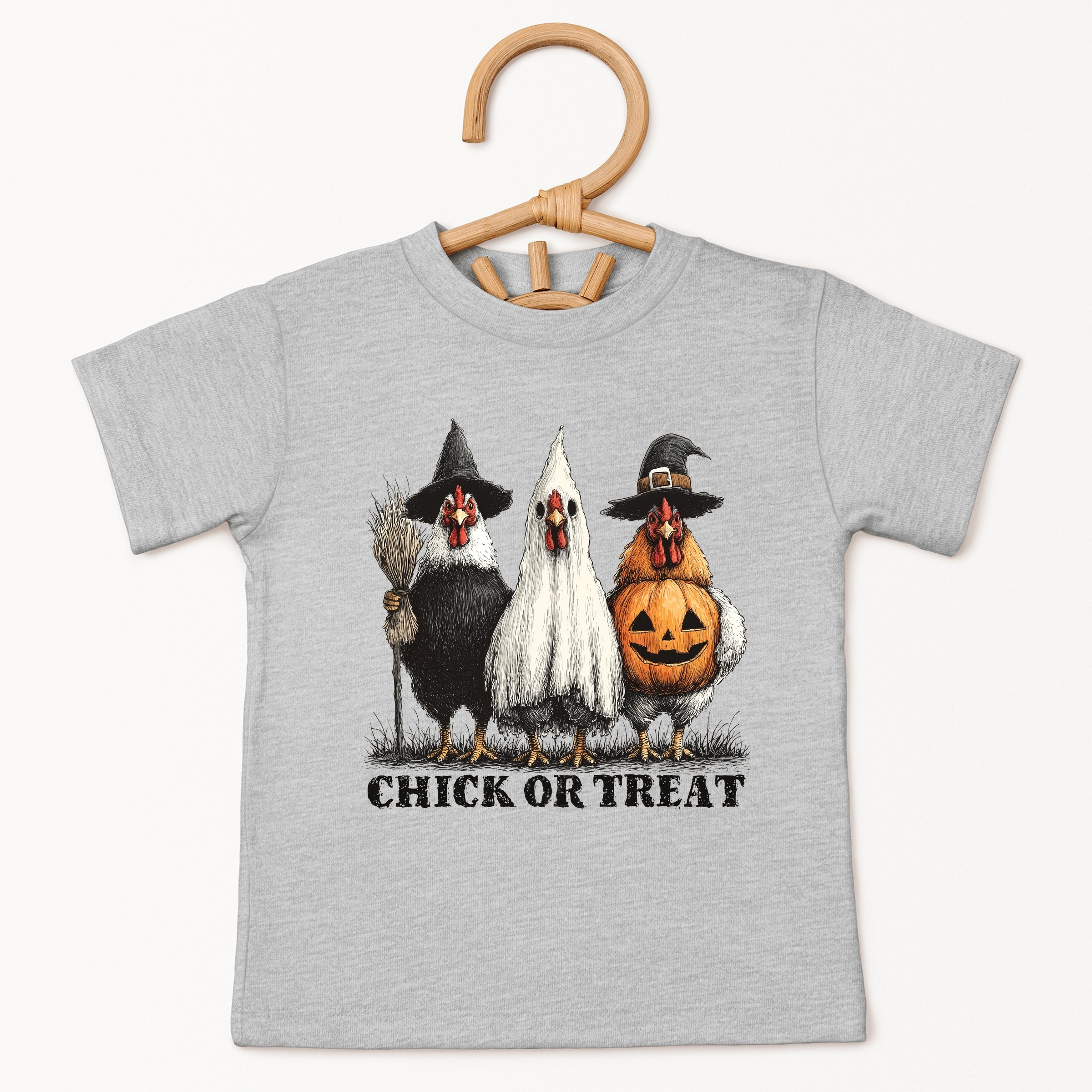 Chick or Treat Halloween Chickens - Youth Short Sleeve Graphic T-Shirt and Toddler Short Sleeve Graphic T-Shirt
