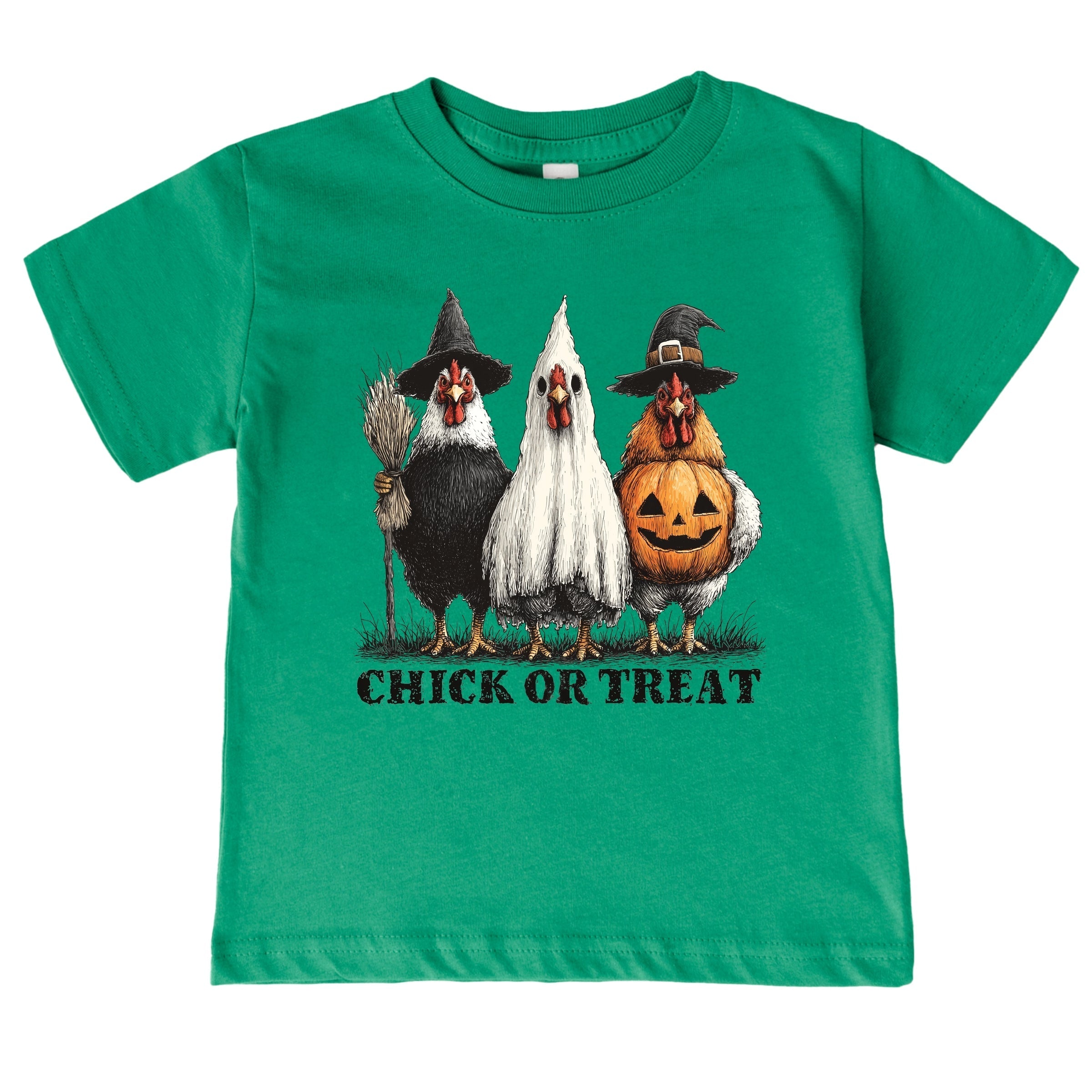 Chick or Treat Halloween Chickens - Youth Short Sleeve Graphic T-Shirt and Toddler Short Sleeve Graphic T-Shirt