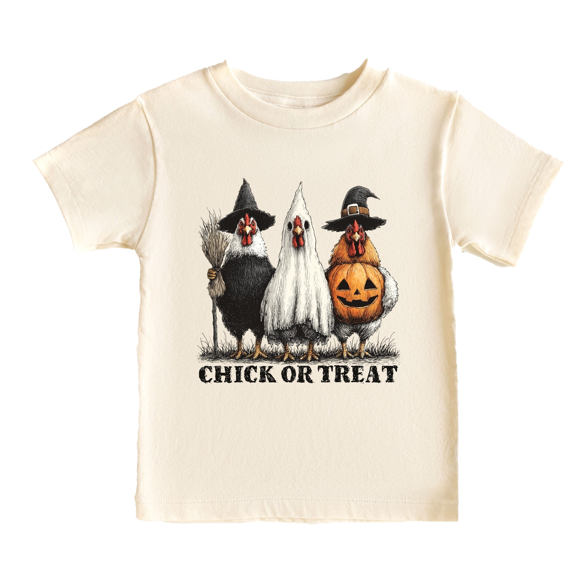 Chick or Treat Halloween Chickens - Youth Short Sleeve Graphic T-Shirt and Toddler Short Sleeve Graphic T-Shirt