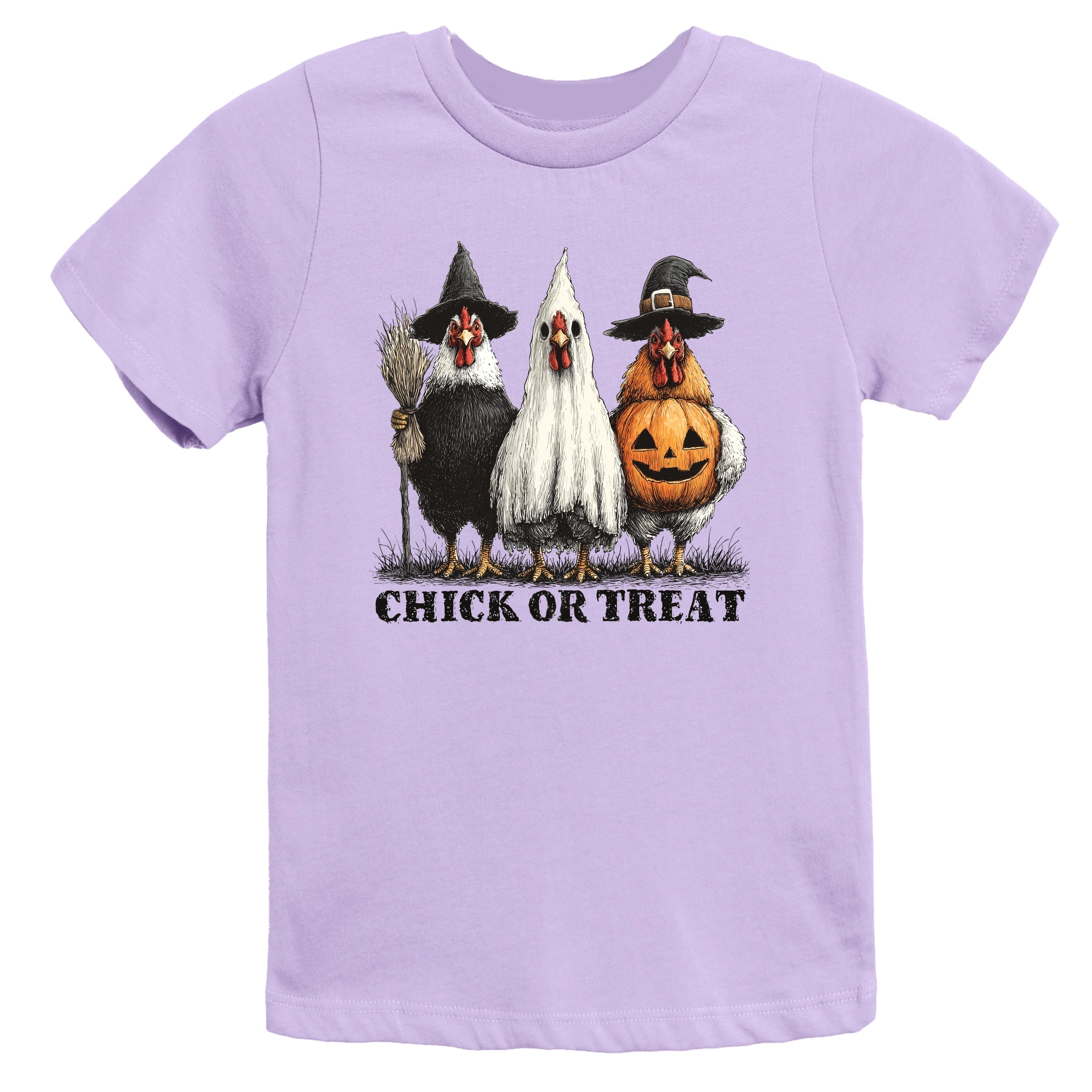 Chick or Treat Halloween Chickens - Youth Short Sleeve Graphic T-Shirt and Toddler Short Sleeve Graphic T-Shirt