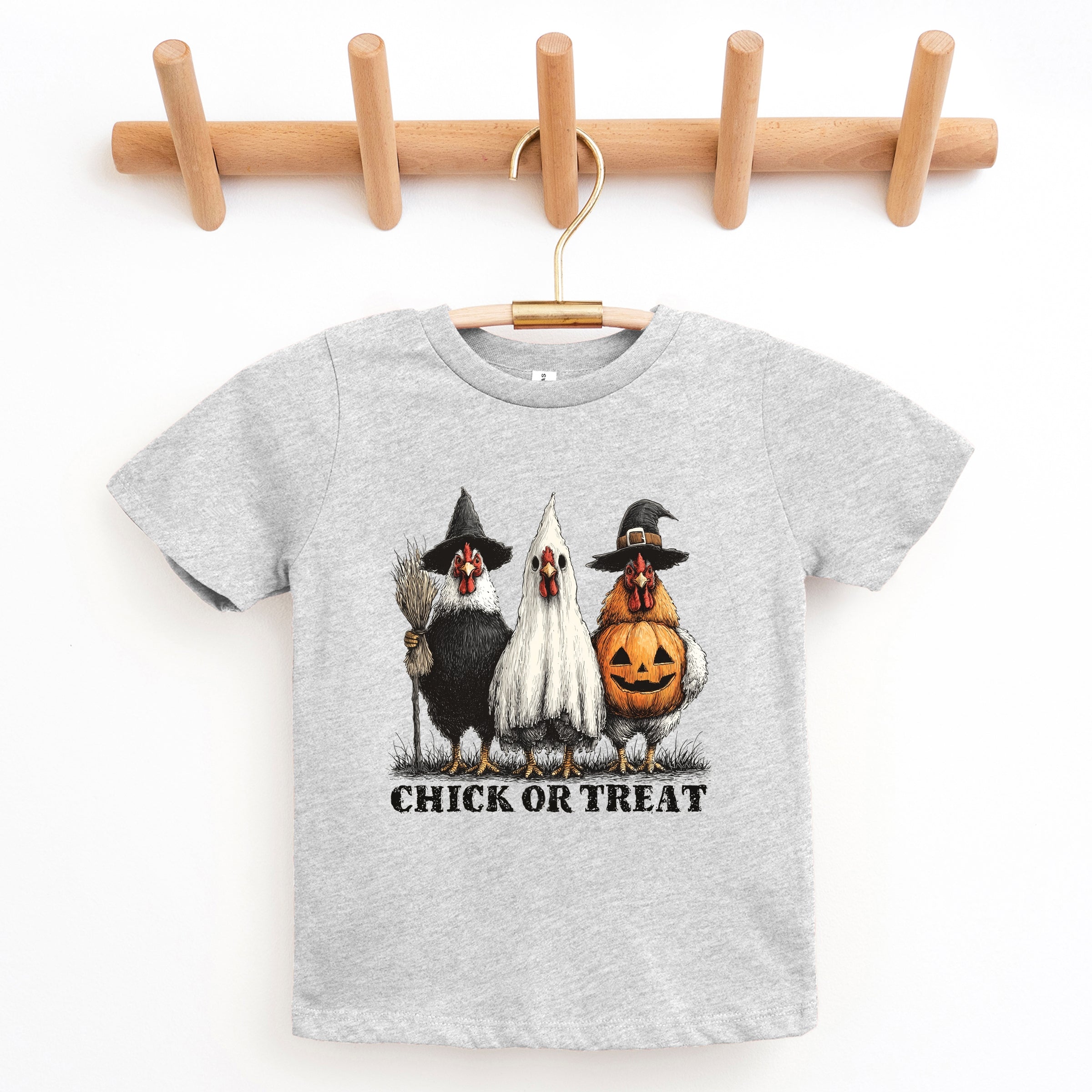 Chick or Treat Halloween Chickens - Youth Short Sleeve Graphic T-Shirt and Toddler Short Sleeve Graphic T-Shirt