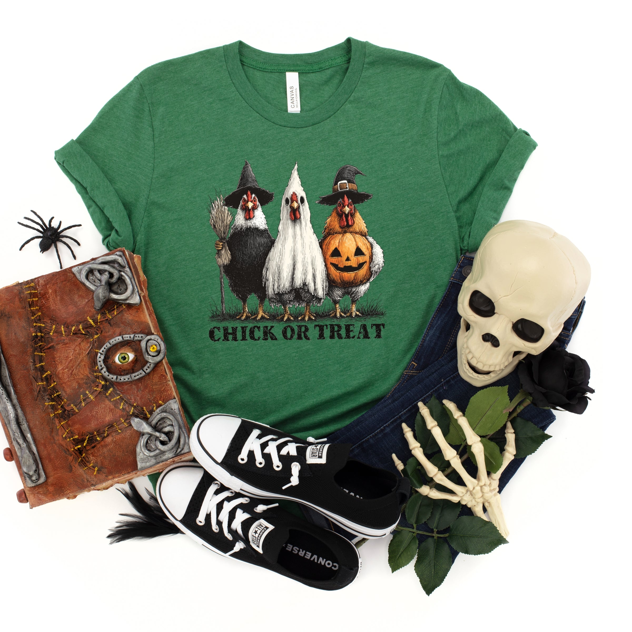 Chick or Treat Halloween Chickens - Youth Short Sleeve Graphic T-Shirt and Toddler Short Sleeve Graphic T-Shirt