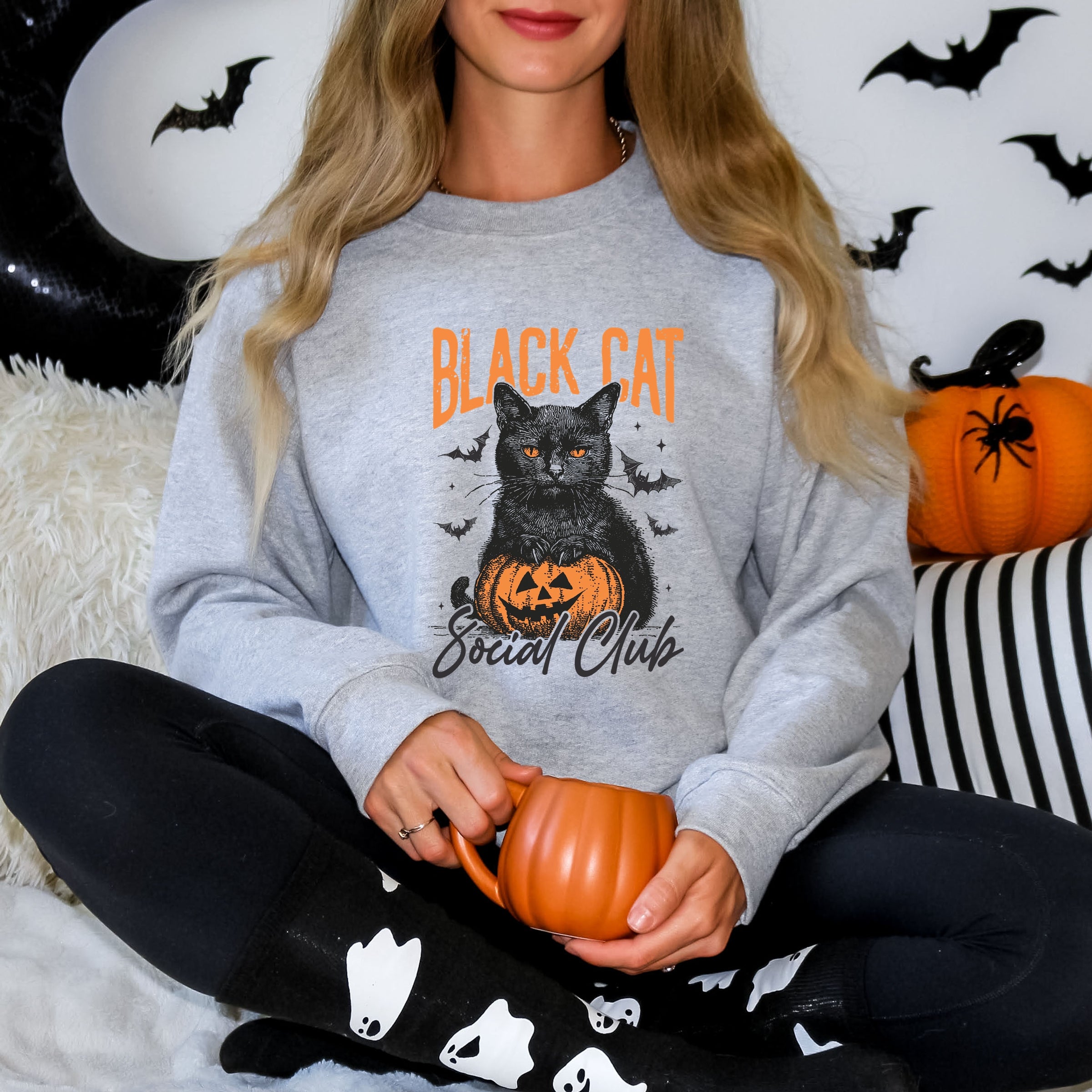 Black Cat Social Club Pumpkin - Sweatshirt