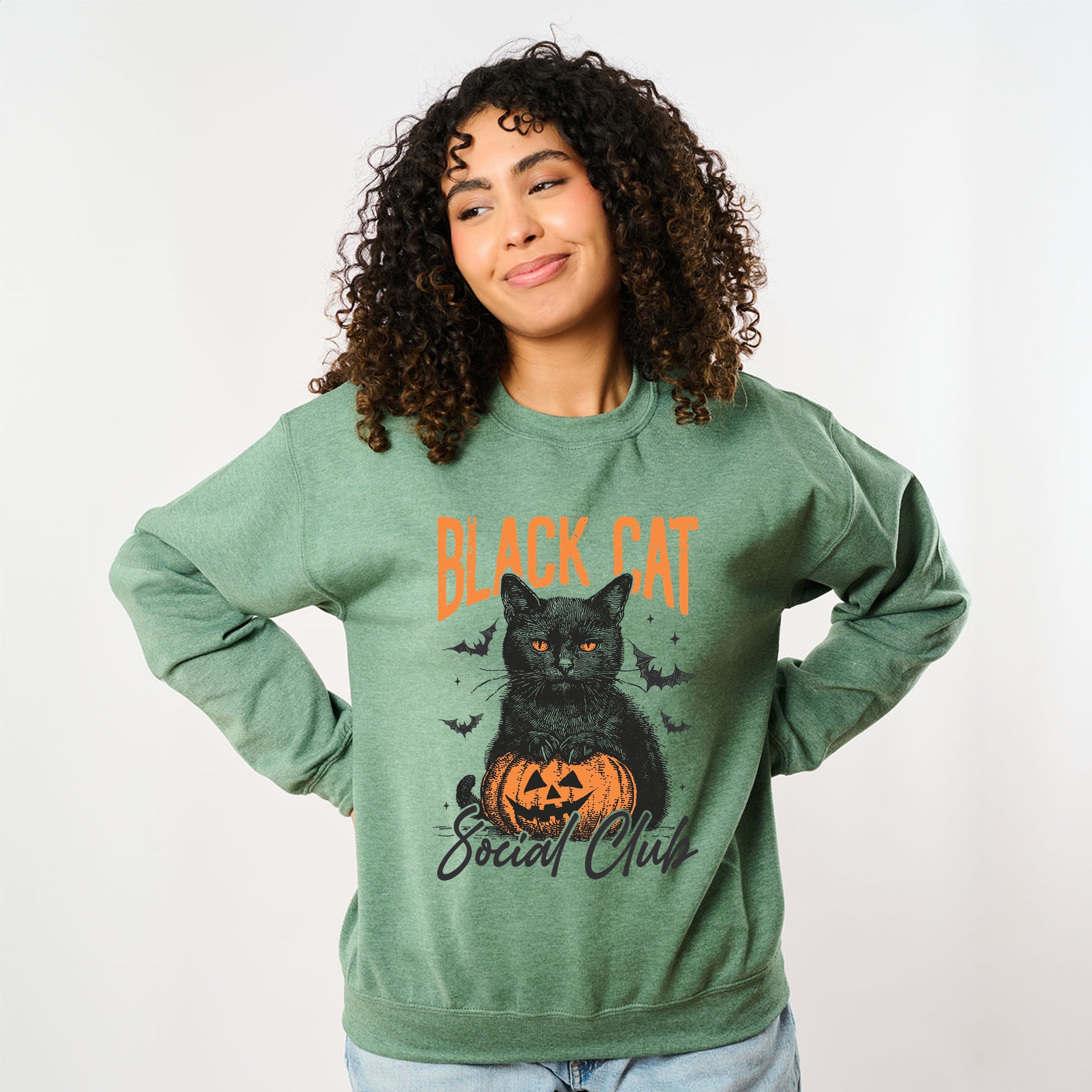 Black Cat Social Club Pumpkin - Sweatshirt