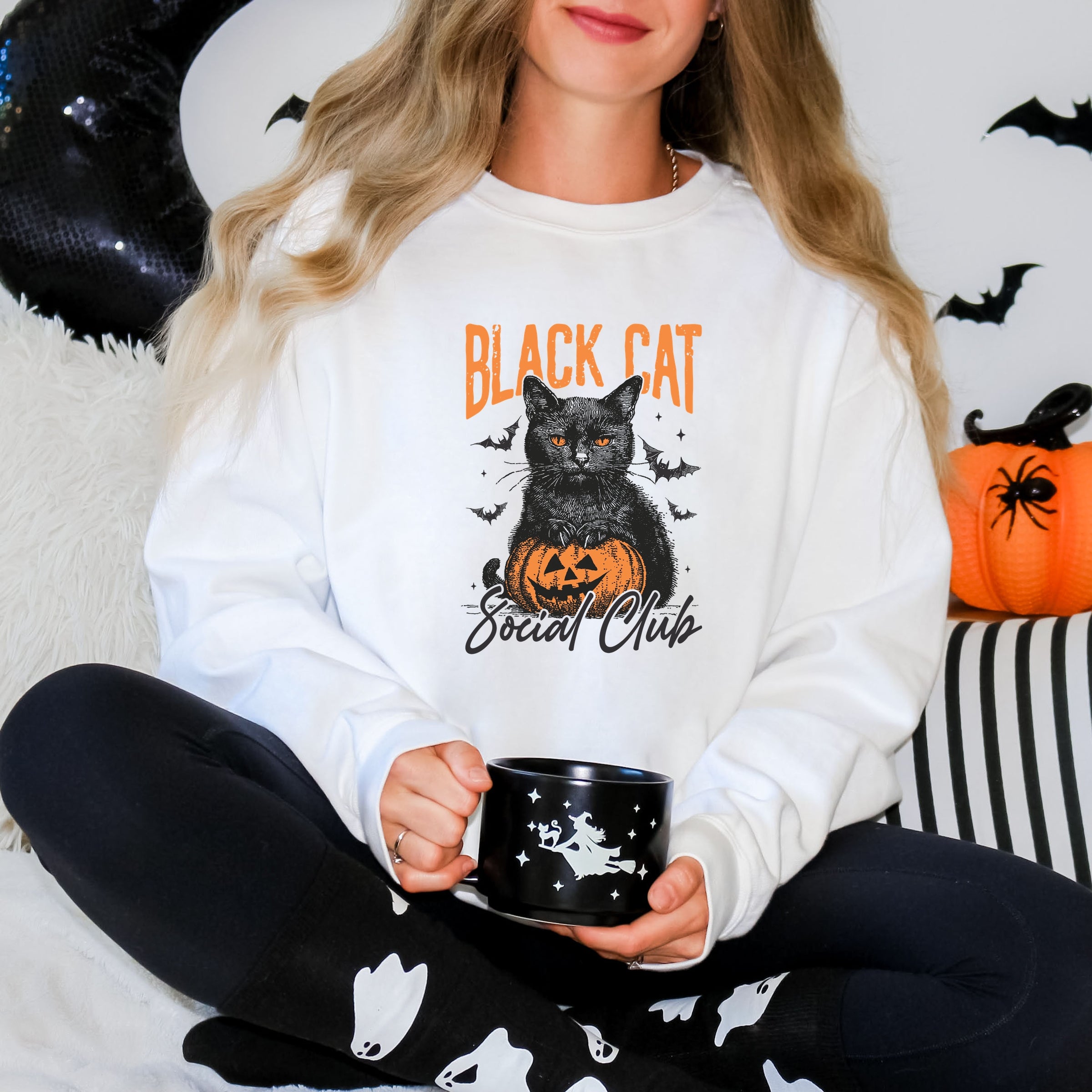 Black Cat Social Club Pumpkin - Sweatshirt